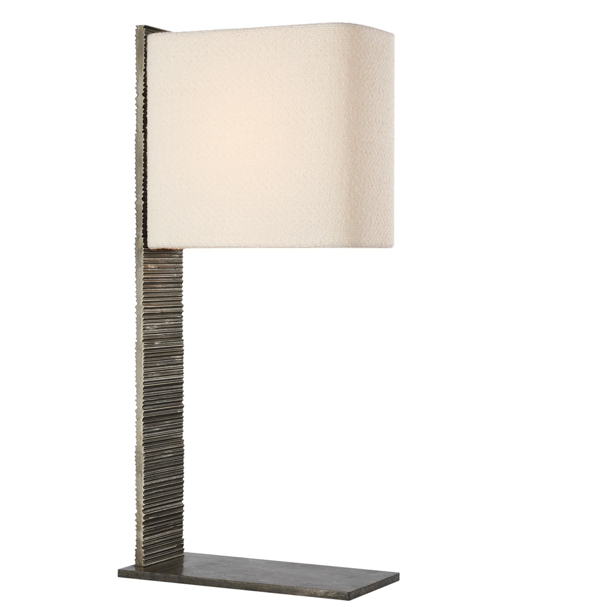 Shown in Ridged Graphite finish and Boucle Rectangle shade