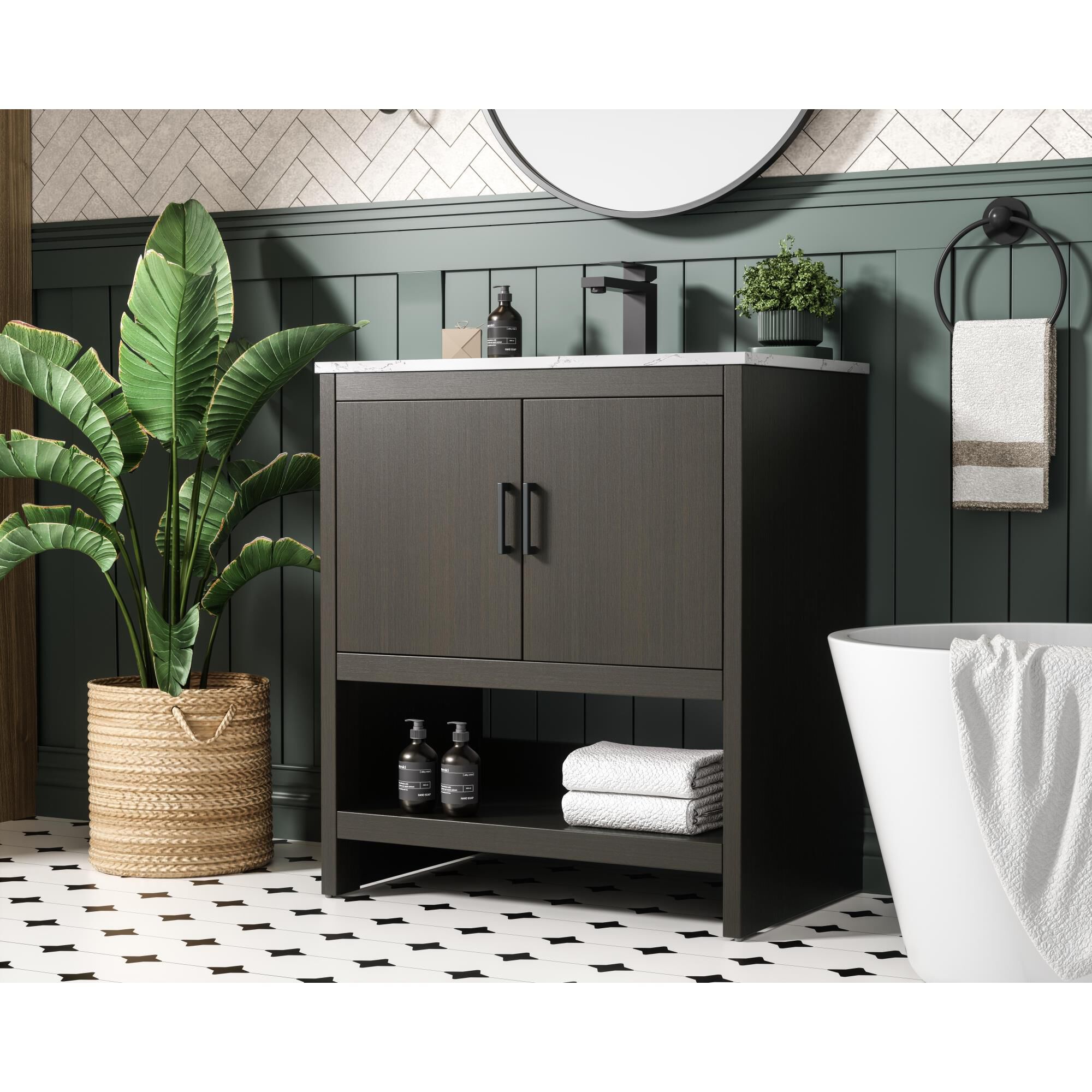 Shown in Mocha Brown finish