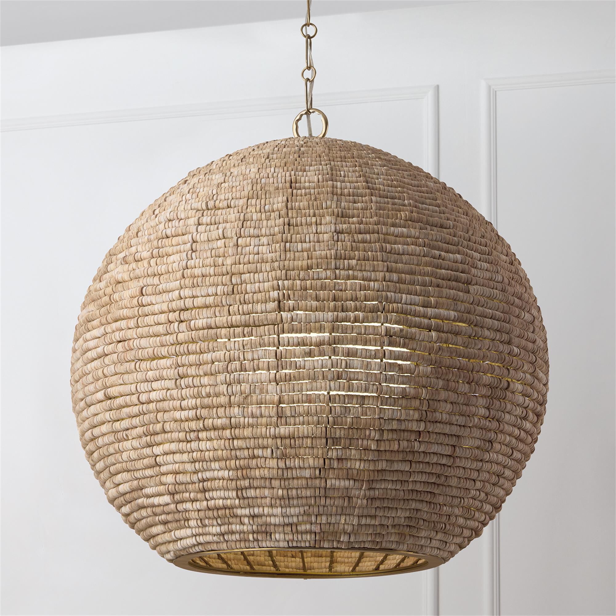Shown in Light Fawn And Matte Brass finish and White  Globe glass