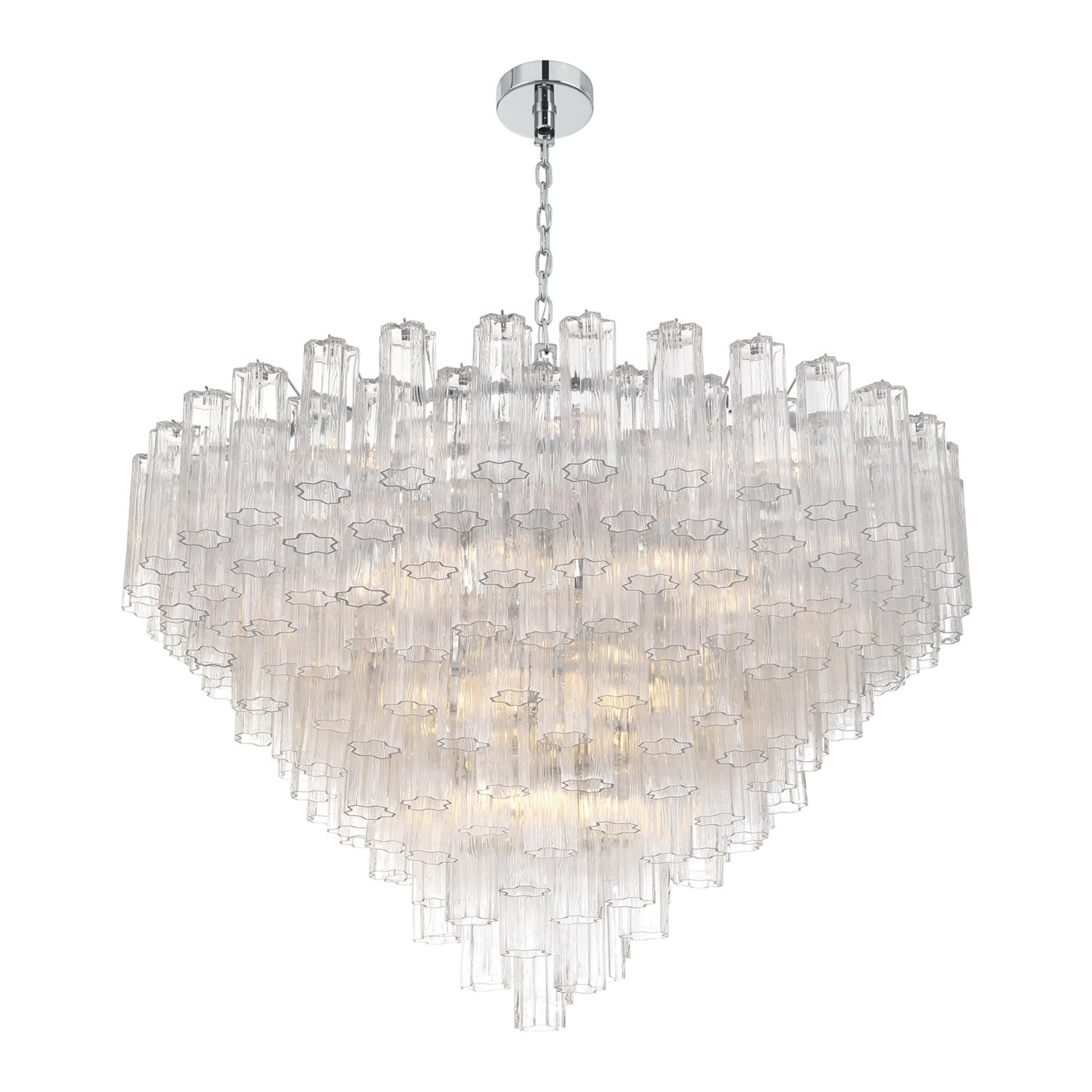 Shown in Polished Chrome finish and Tronchi Glass crystal