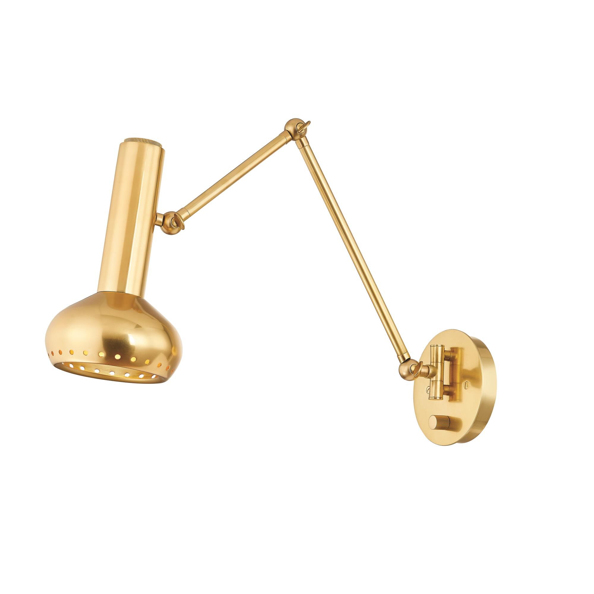 Shown in Aged Brass finish and Aged Brass shade