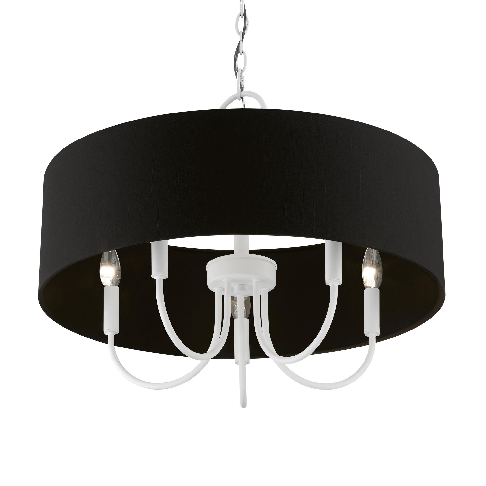 Shown in White finish and Black Fabric Hardback shade