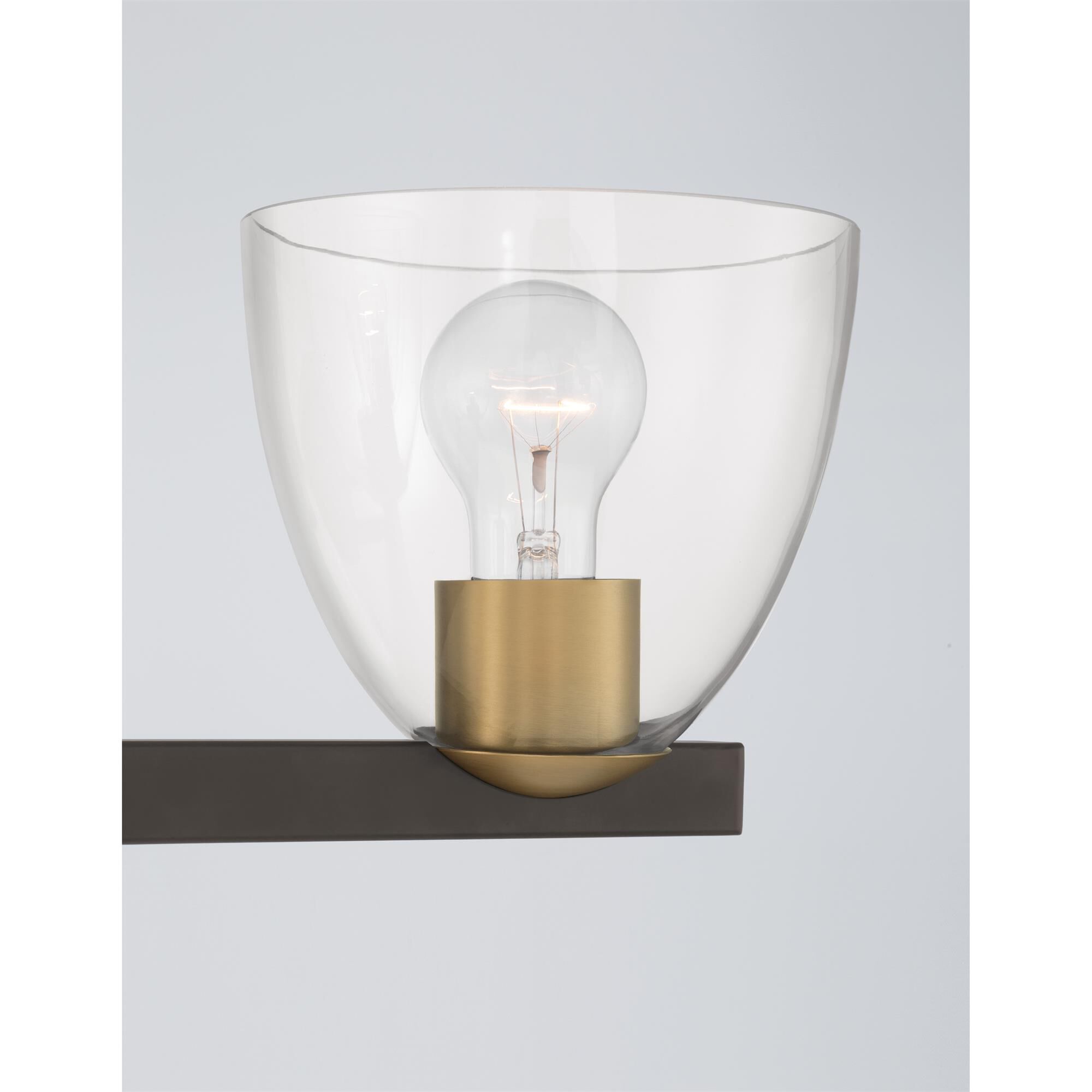 Shown in Dark Bronze and Legacy Brass finish and Clear glass