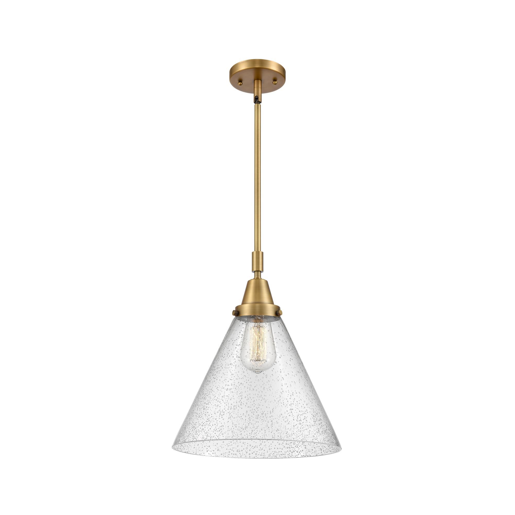 Shown in Brushed Brass finish and Seedy X-Large Cone glass