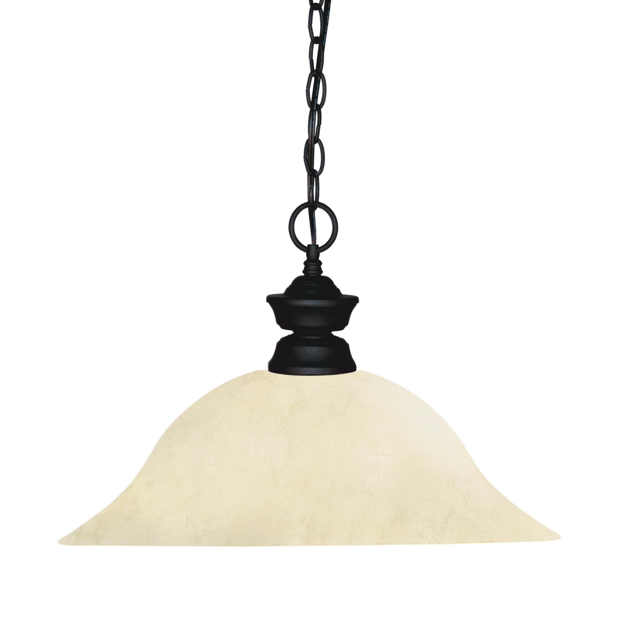 Shown in Matte Black finish and Glass shade