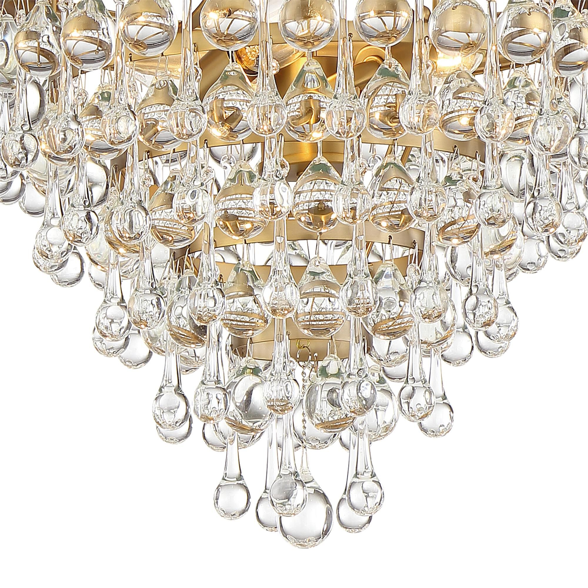 Shown in Vibrant Gold finish and Clear Glass Drops crystal