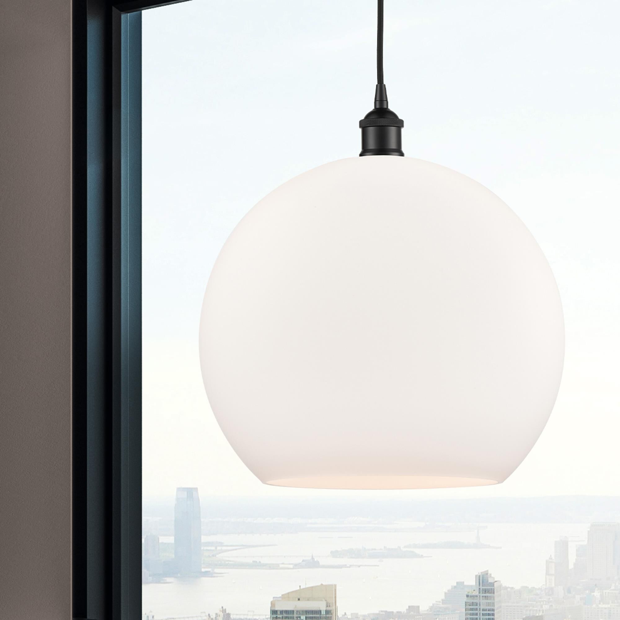 Shown in Matte Black finish and Cased Matte White glass