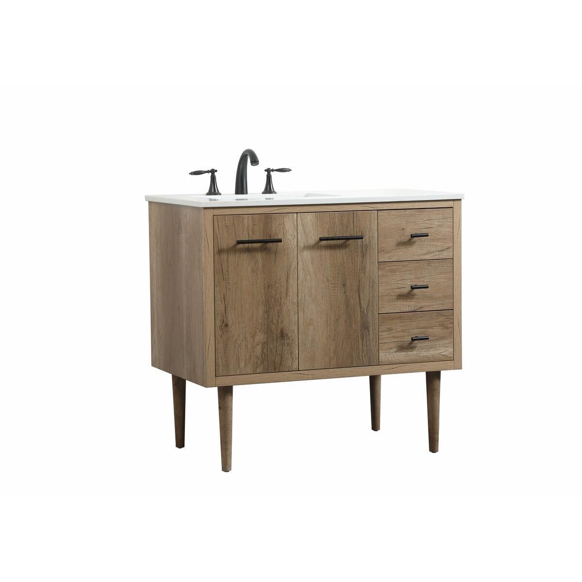 Shown in Natural Oak finish and No Backsplash accent