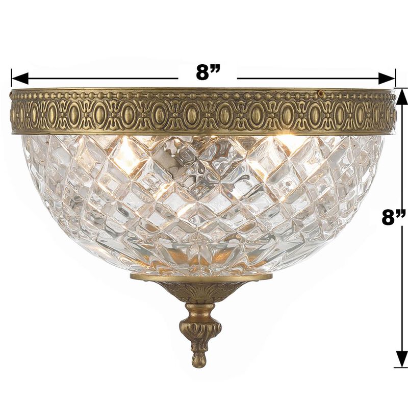 Ceiling 8 Inch 2 Light Flush Mount by Crystorama