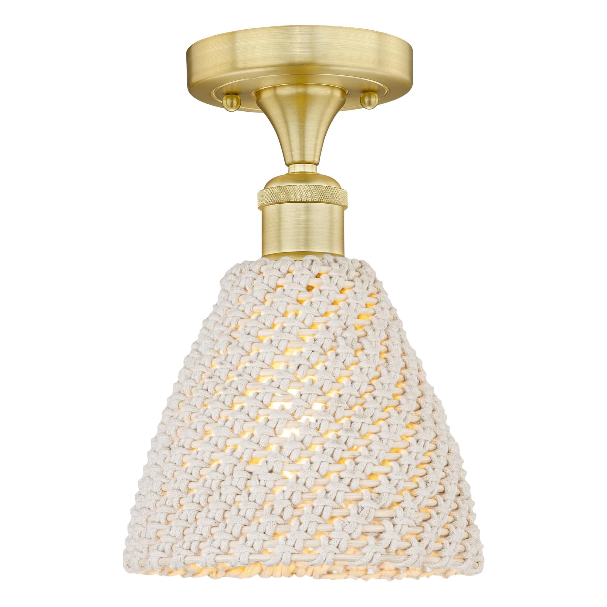 Shown in Satin Gold finish and Natural shade