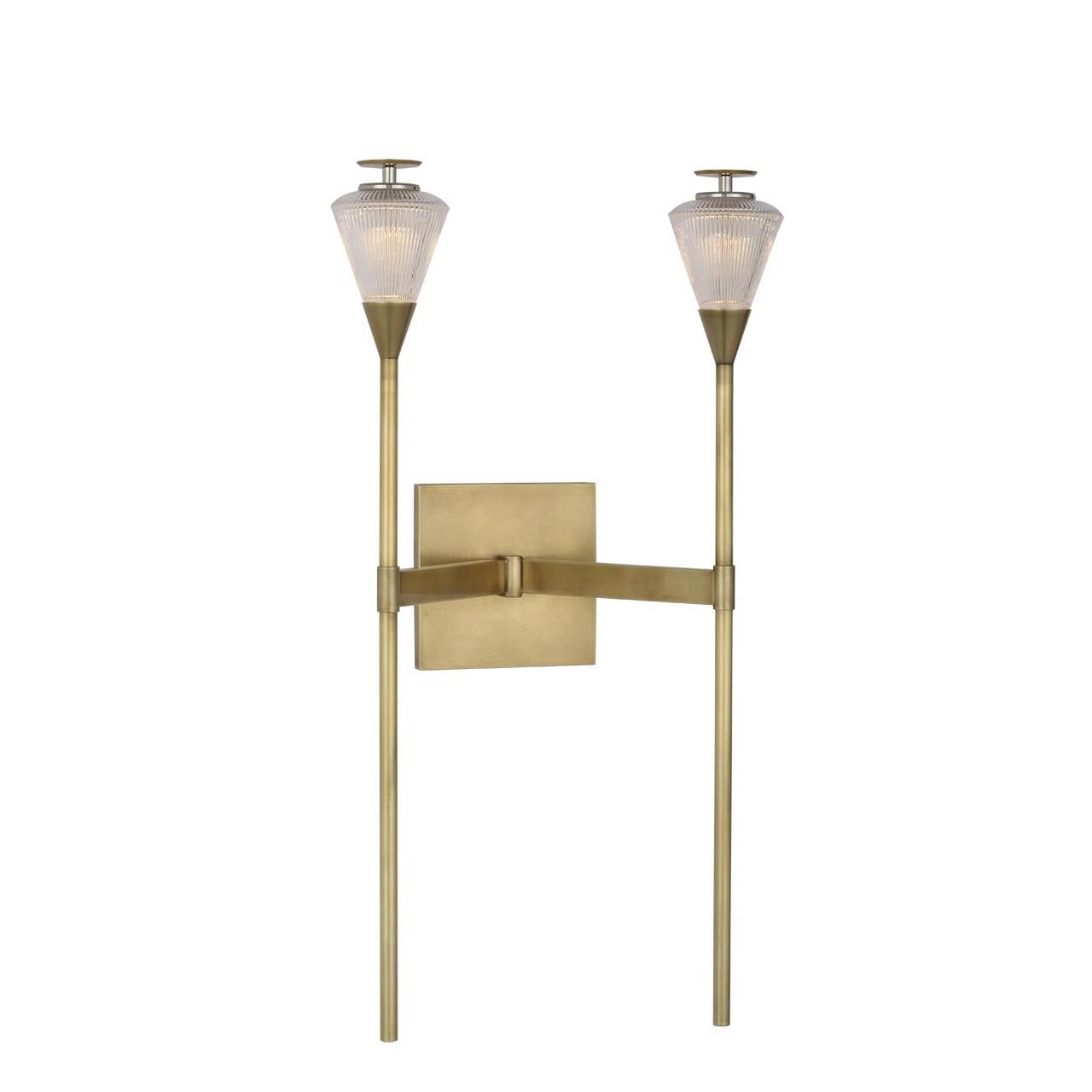 Shown in Natural Brass finish and Clear crystal