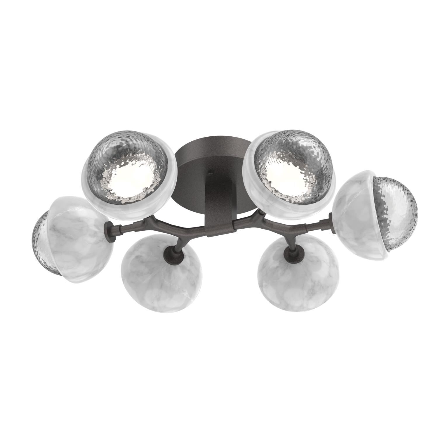 Shown in Graphite finish and Clear glass and White Marble accent