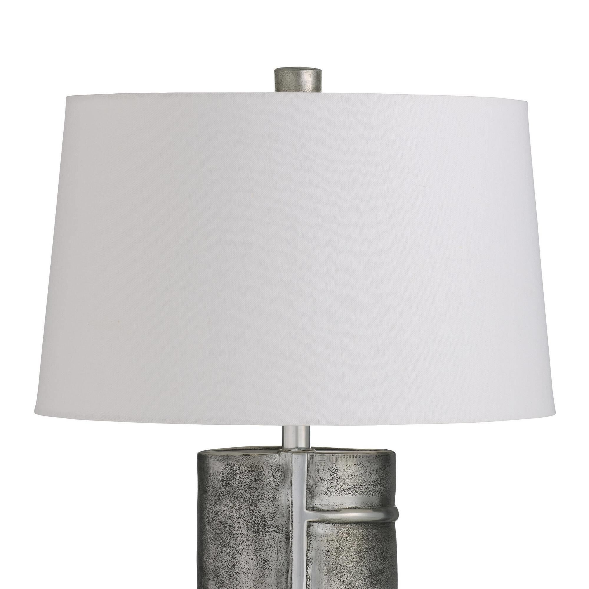 Shown in Antiqued Aluminum finish and White shade
