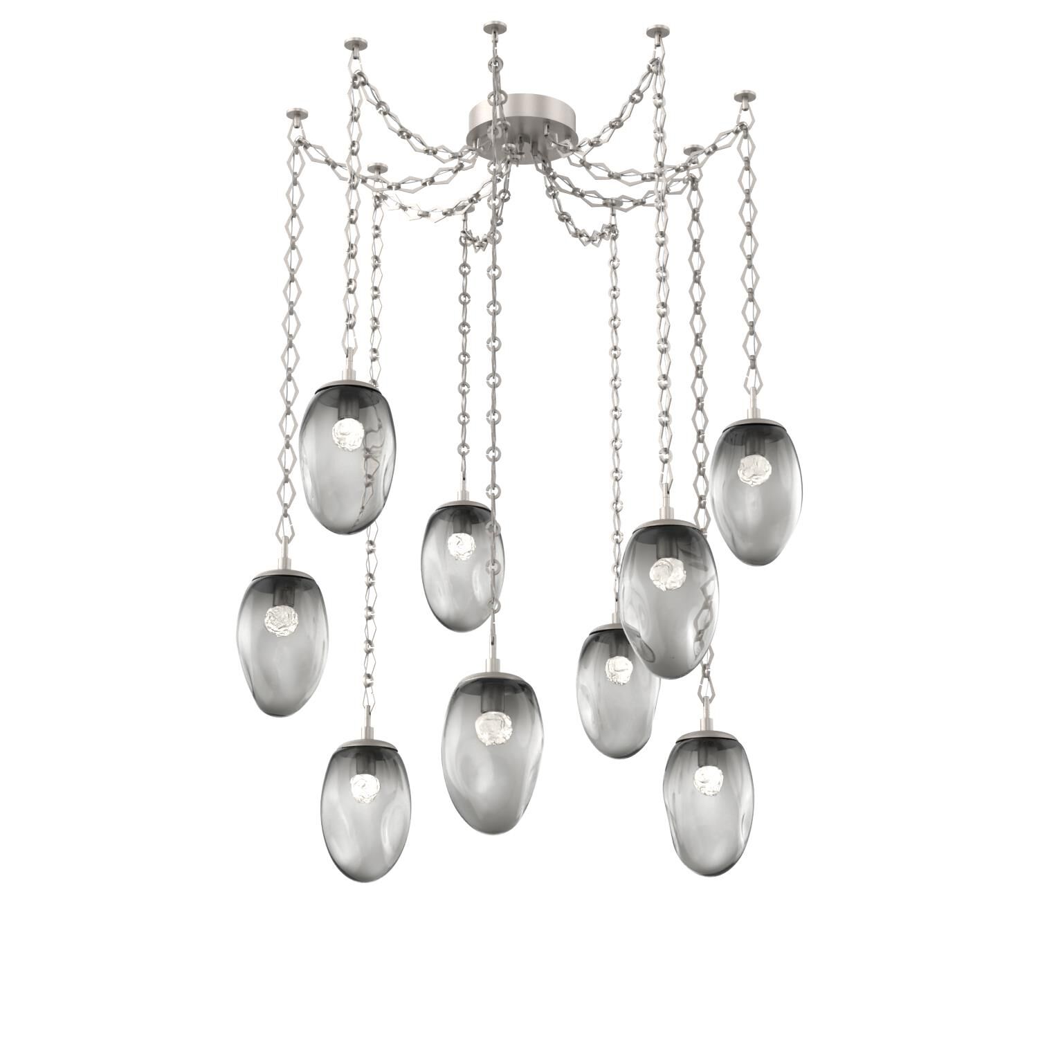 Shown in Beige Silver finish and Floret Smoke glass