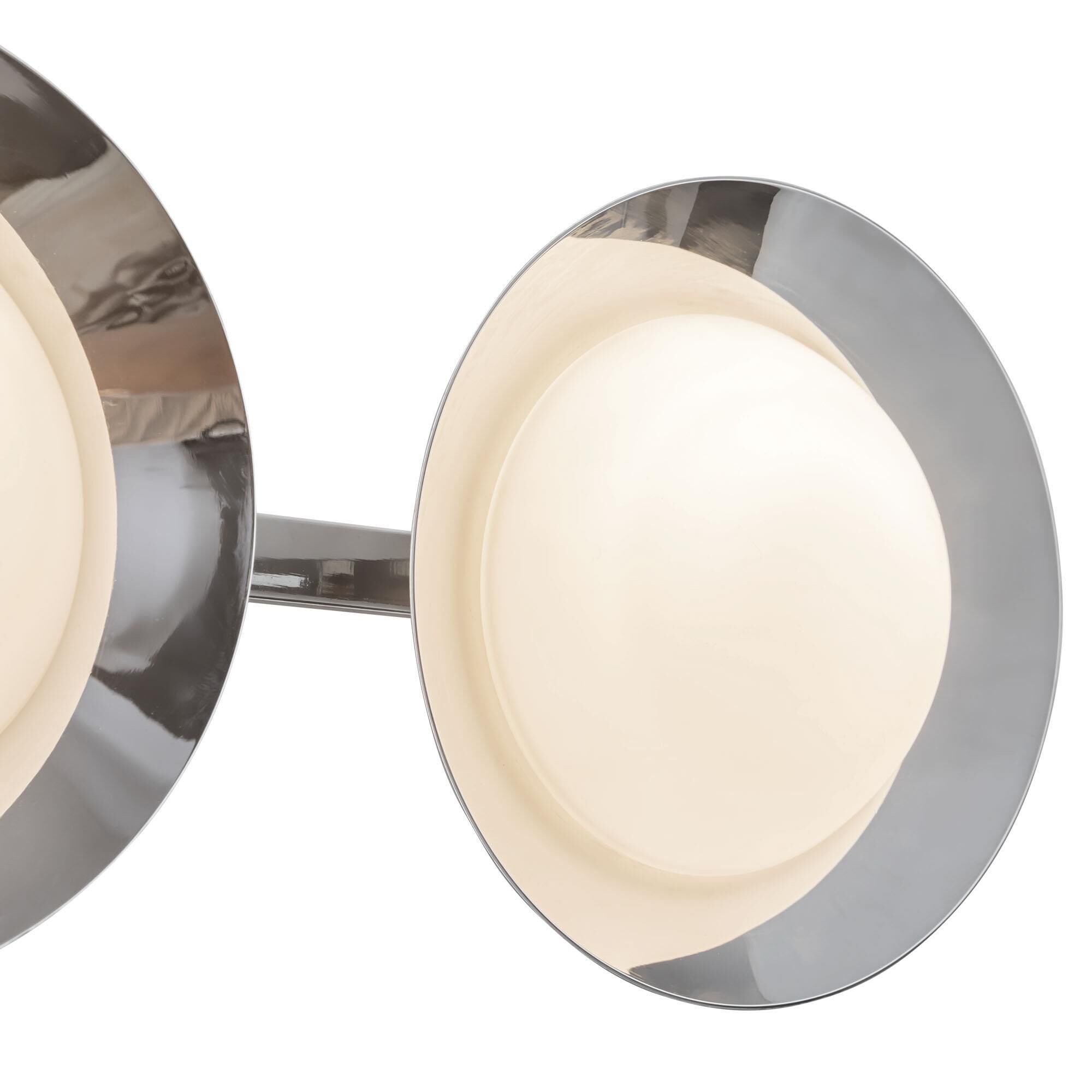 Shown in Chrome finish and Opal glass