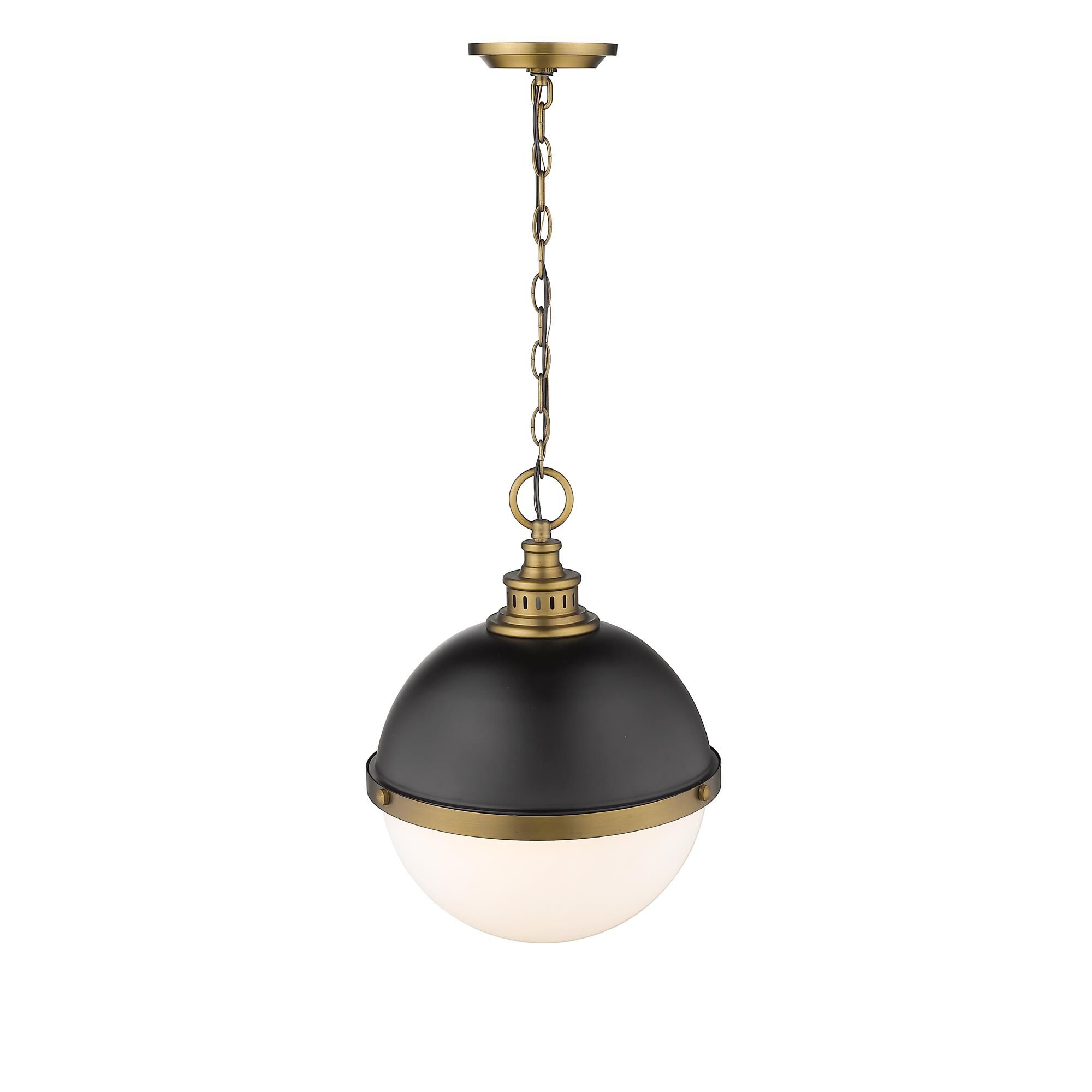 Shown in Matte Black + Factory Bronze finish and Glass shade