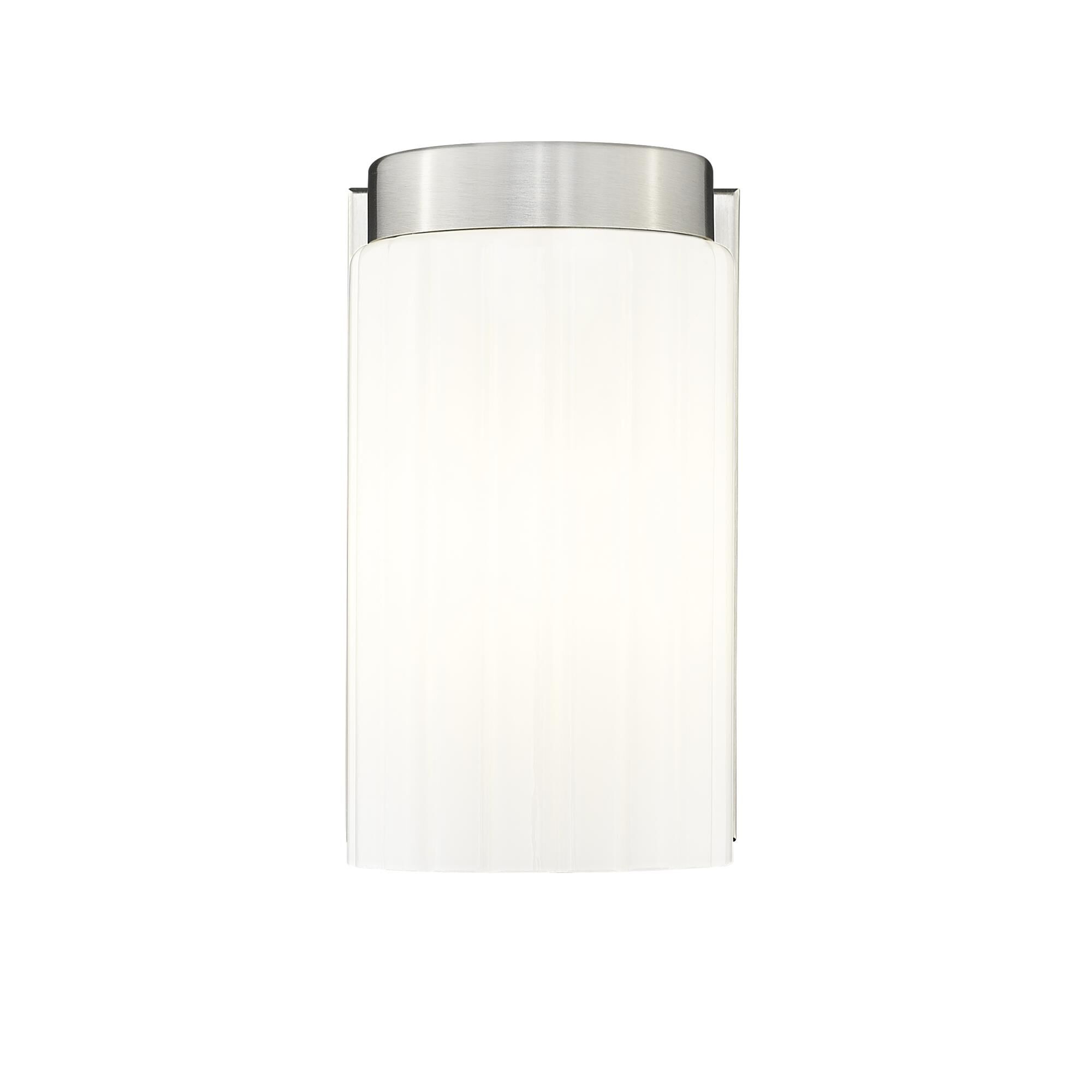 Shown in Brushed Nickel finish and Matte Opal glass and Matte Opal shade