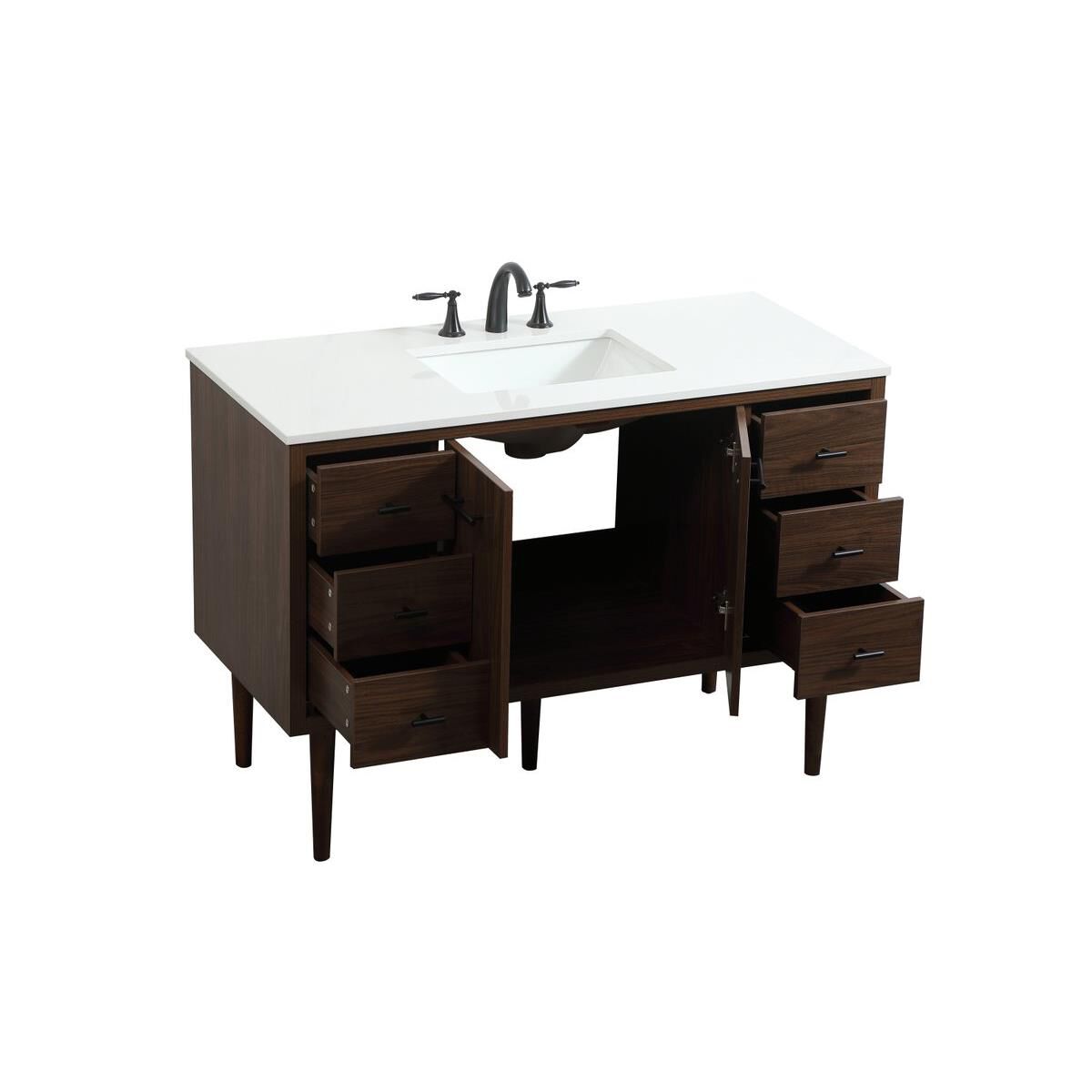 Shown in Walnut finish and No Backsplash accent