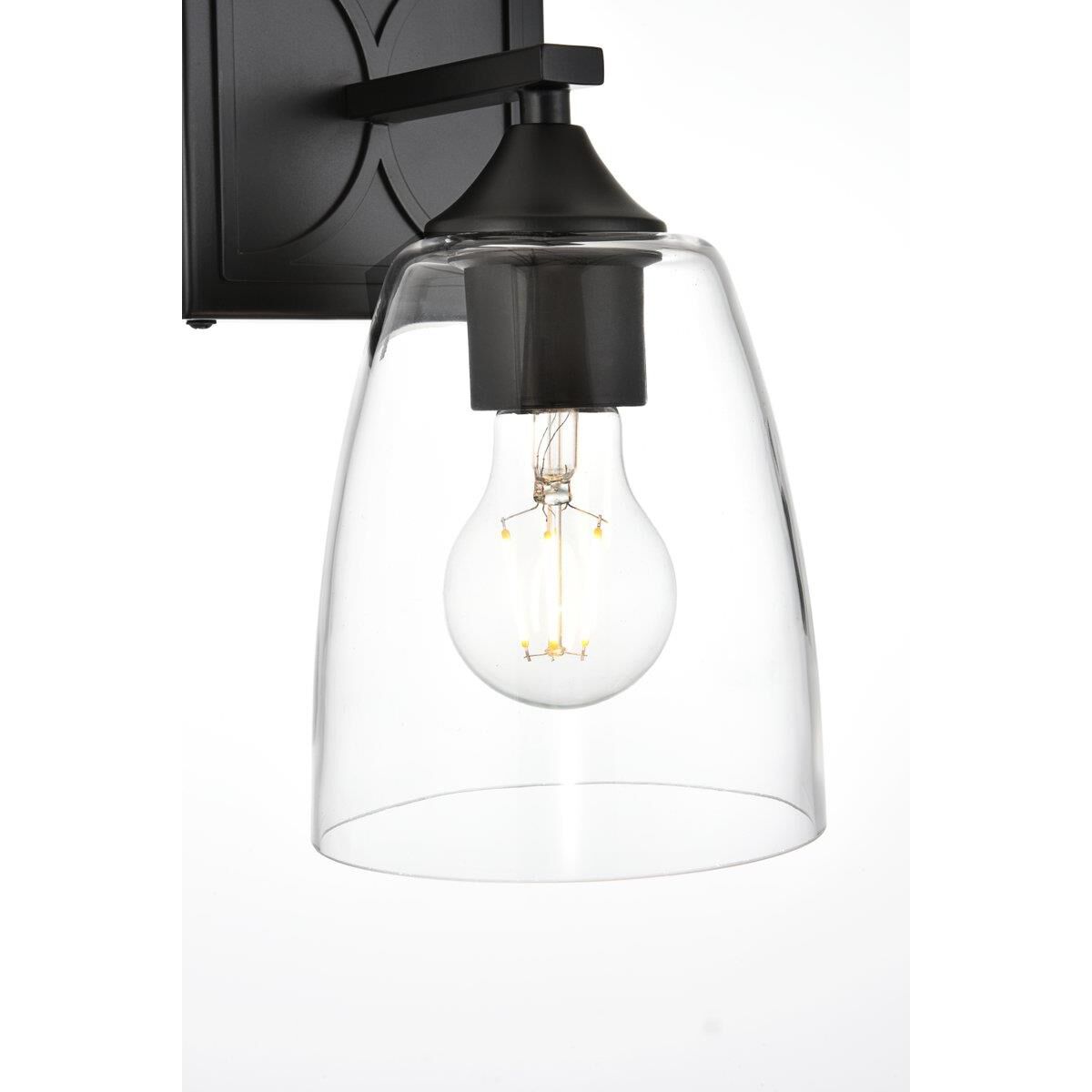 Shown in Black  finish and Clear glass