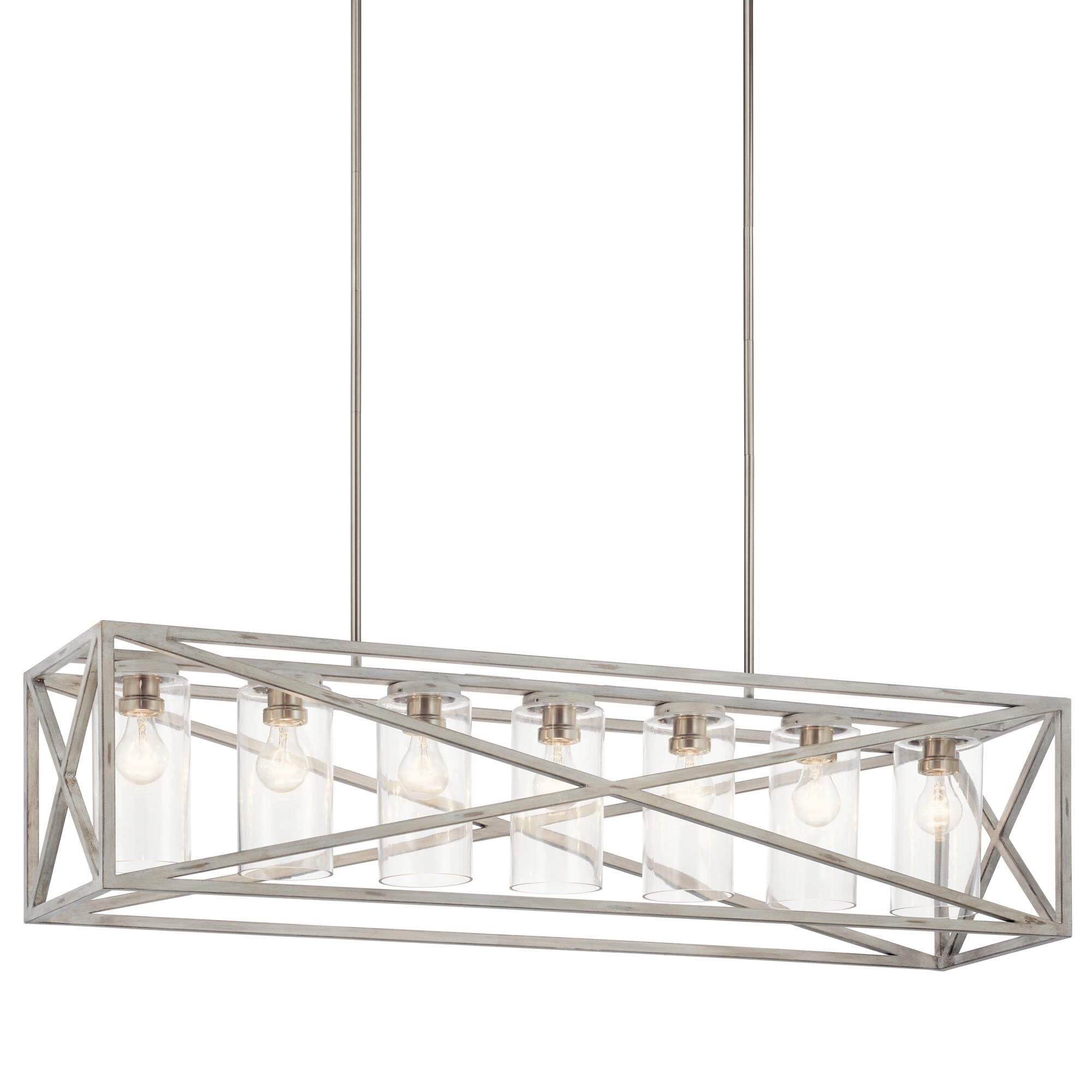 Shown in Distressed Antique White finish and Clear glass