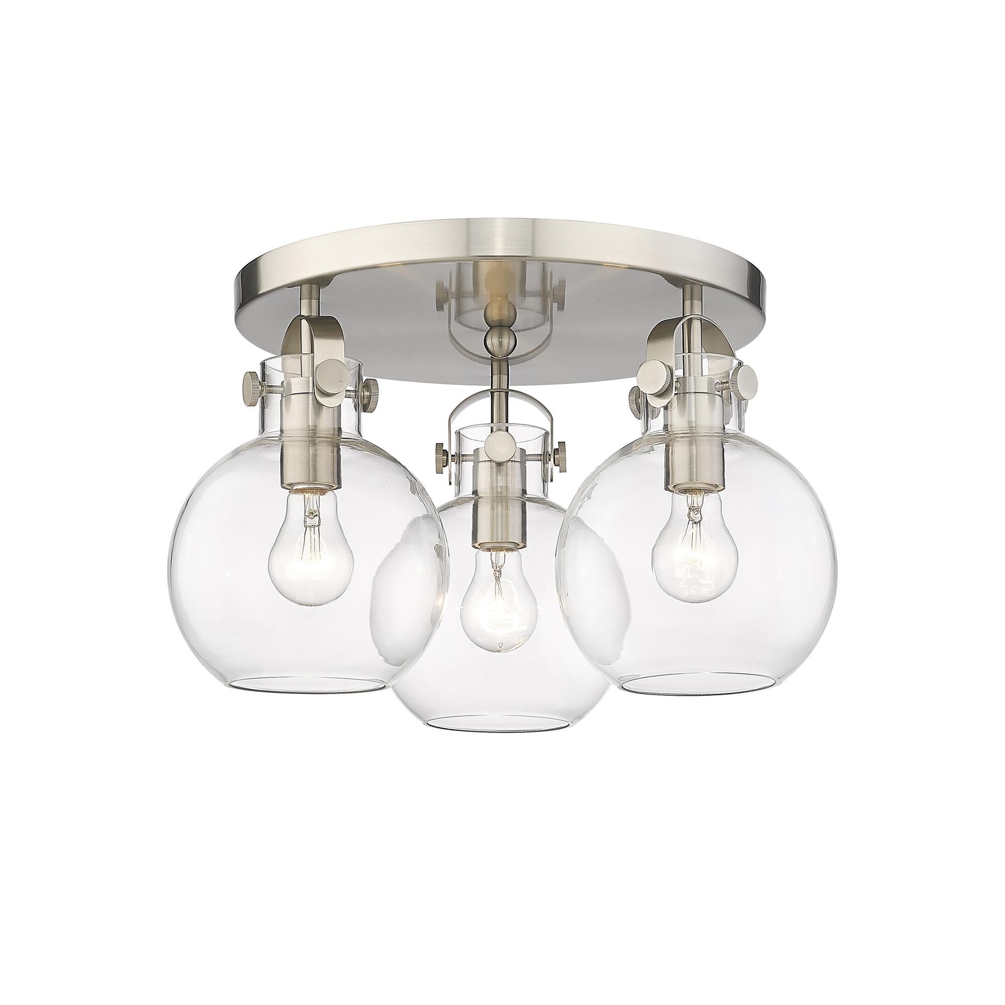 Shown in Satin Nickel finish and Clear glass