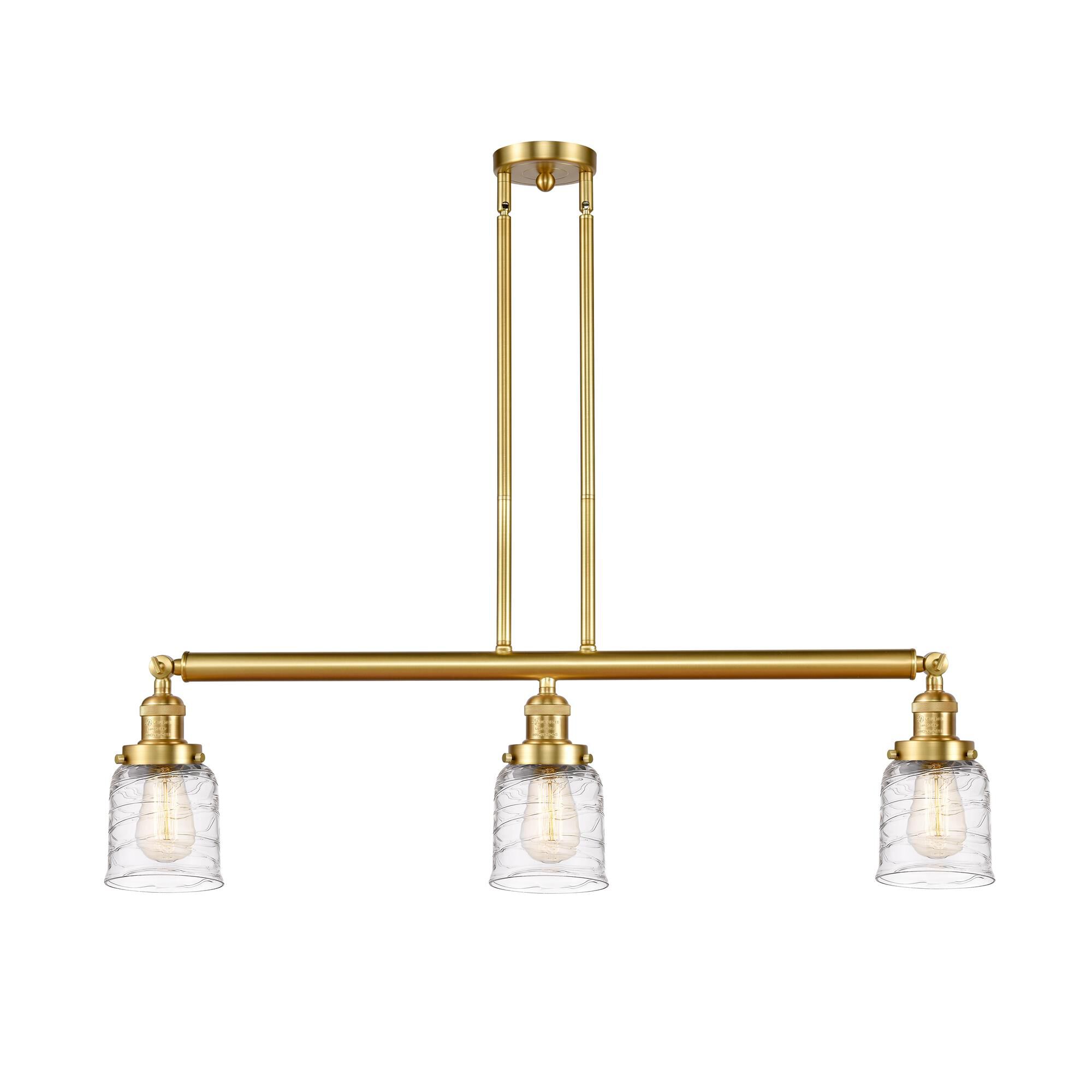Shown in Satin Gold finish and Clear glass