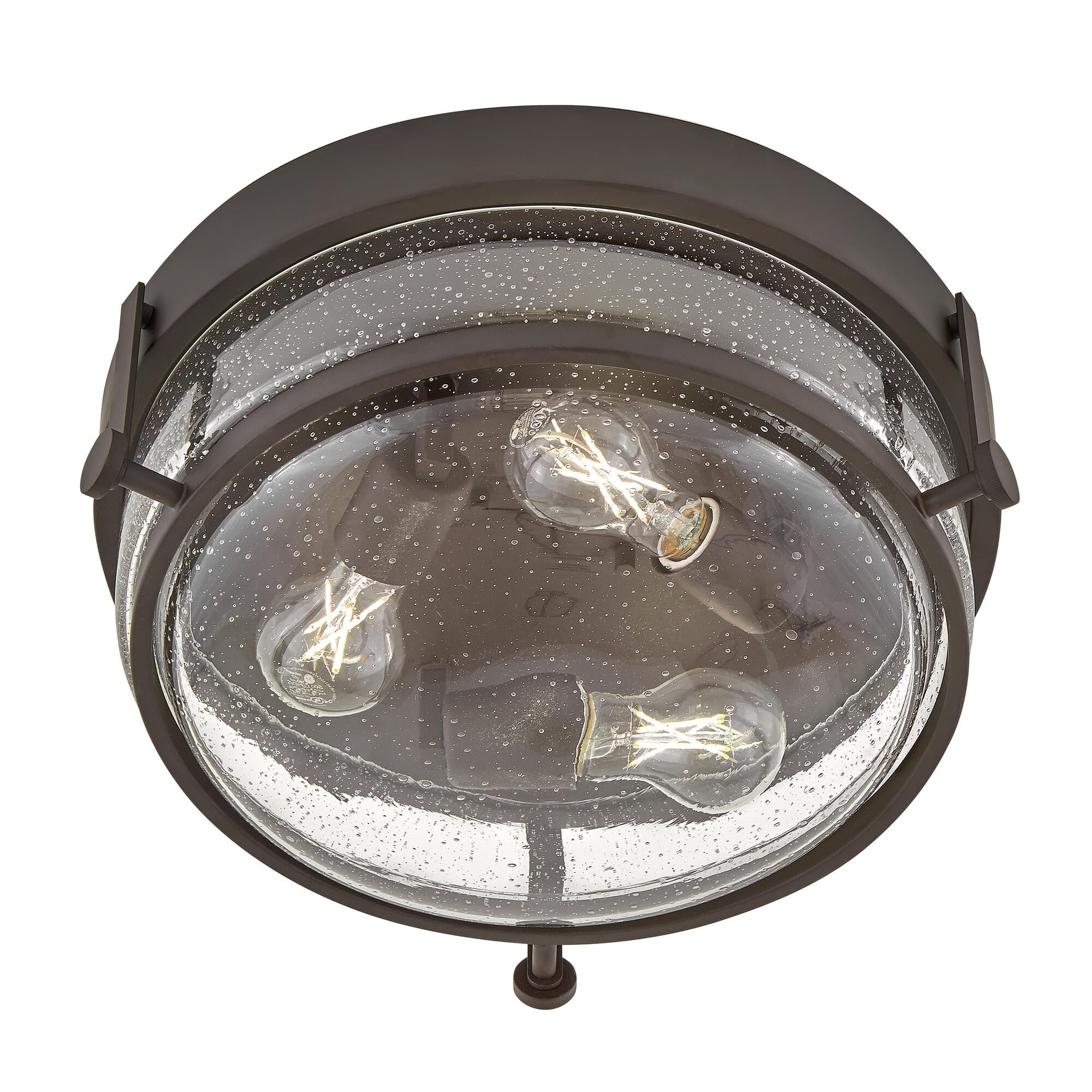 Shown in Oil Rubbed Bronze finish and Clear Seedy glass