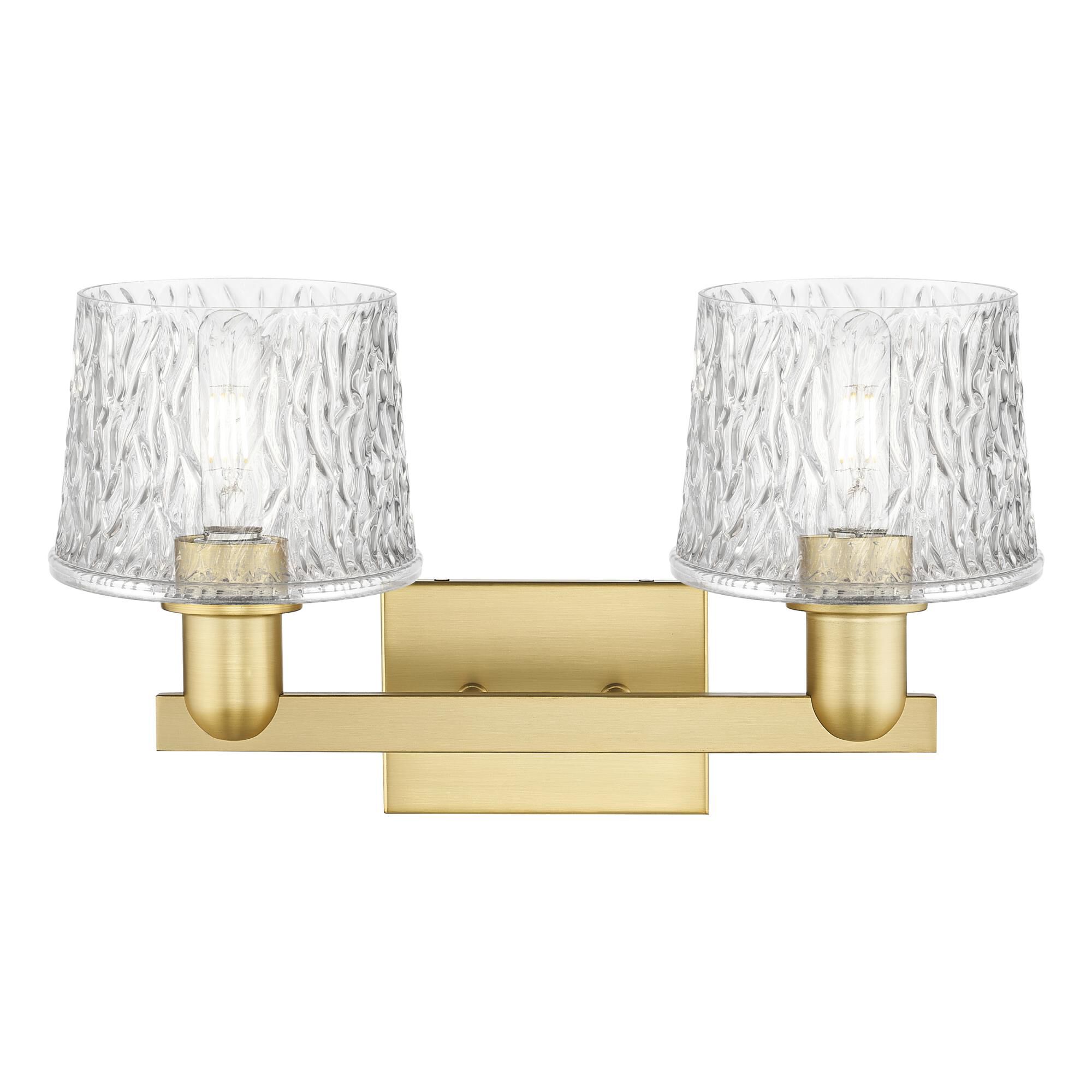 Shown in Satin Gold finish and Clear glass