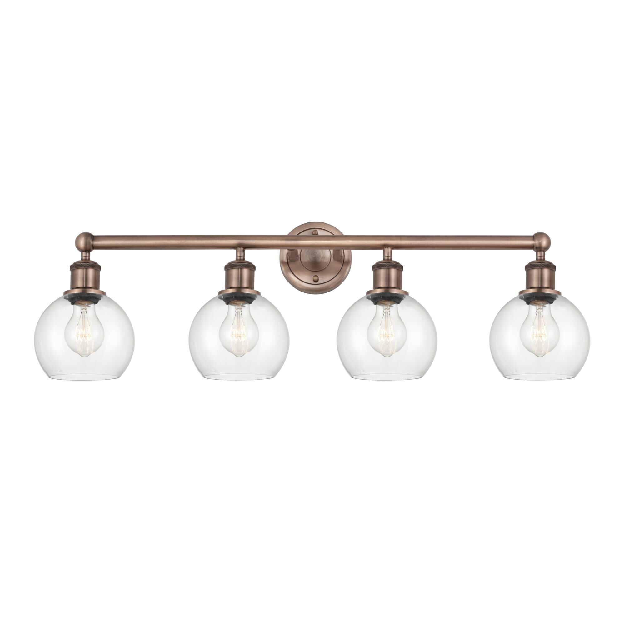 Shown in Antique Copper finish and Clear glass