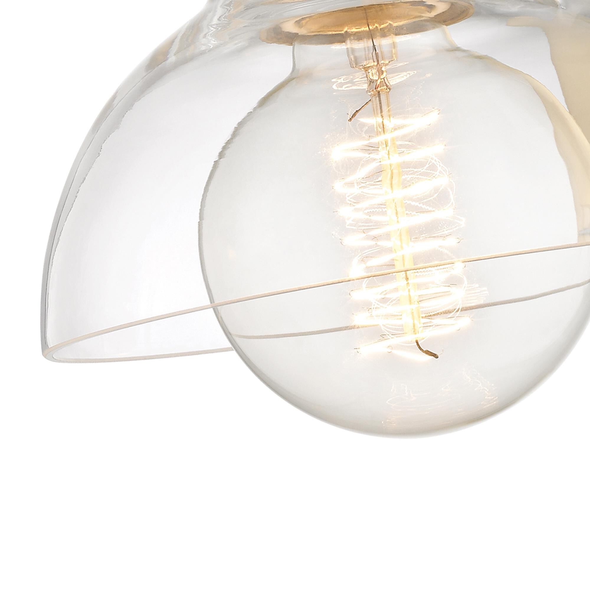 Shown in Aged Brass finish and Opal Etched glass