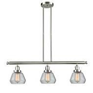 Shown in Brushed Satin Nickel finish and Clear glass