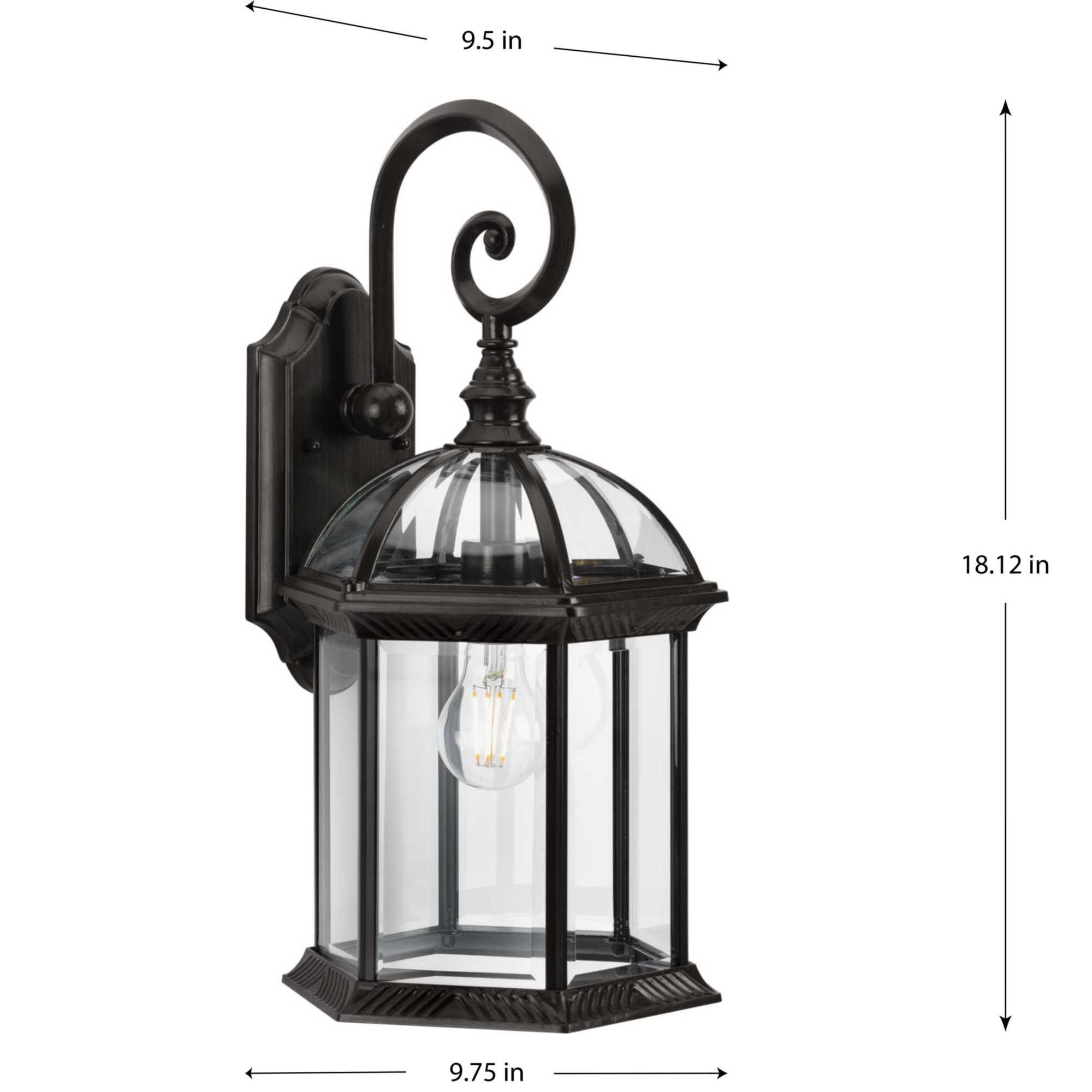 Shown in Antique Bronze finish and Clear glass