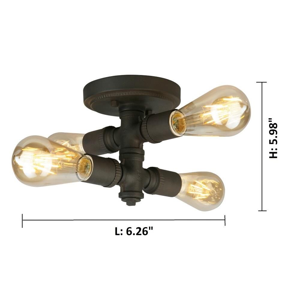 Eglo Wymer 6 Inch 4 Light Flush Mount by Eglo Lighting