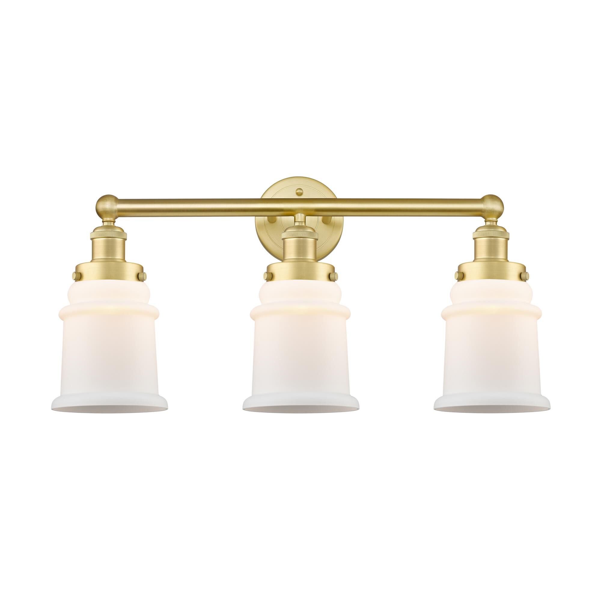 Shown in Satin Gold finish and Matte White glass