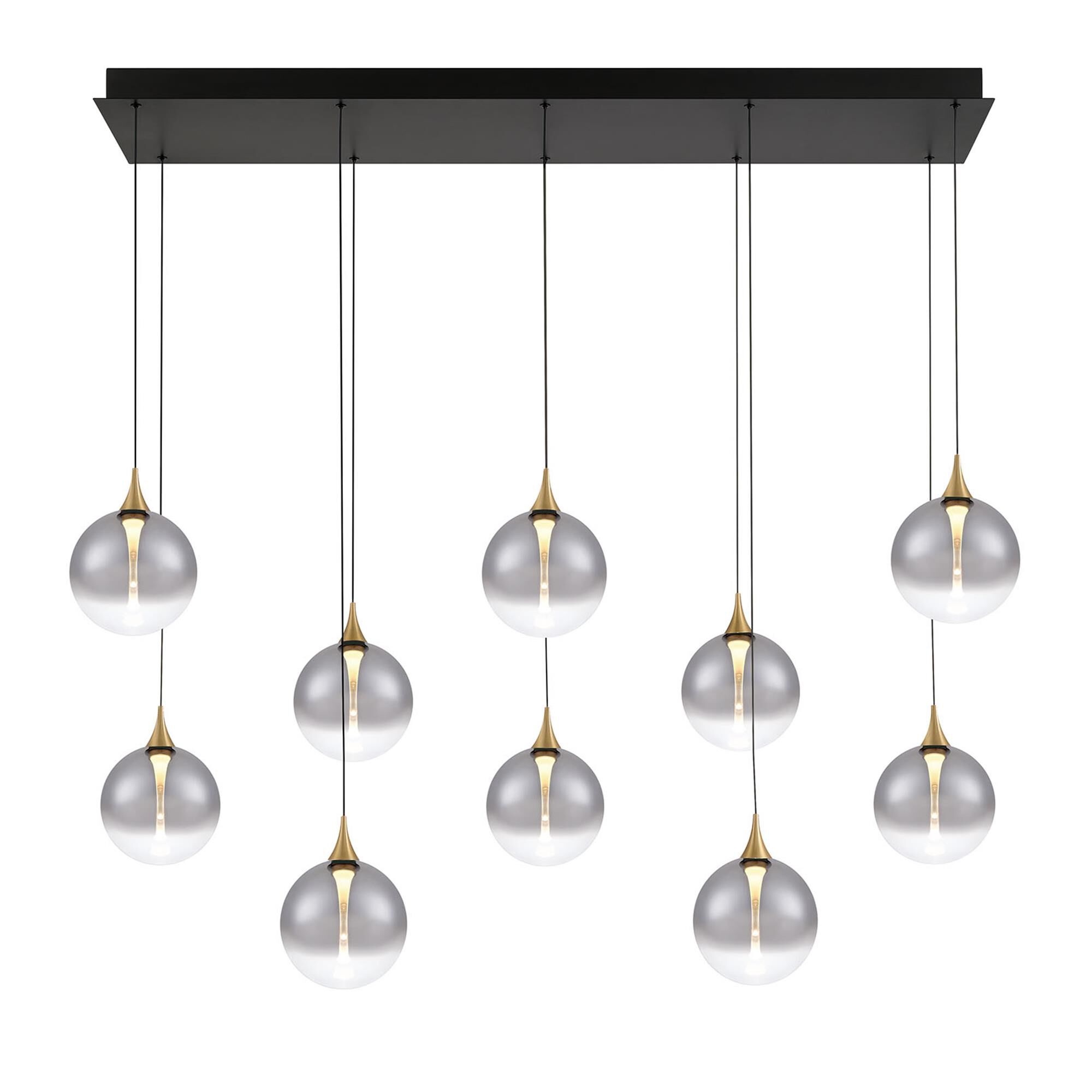 Shown in Gold finish and Smoked glass