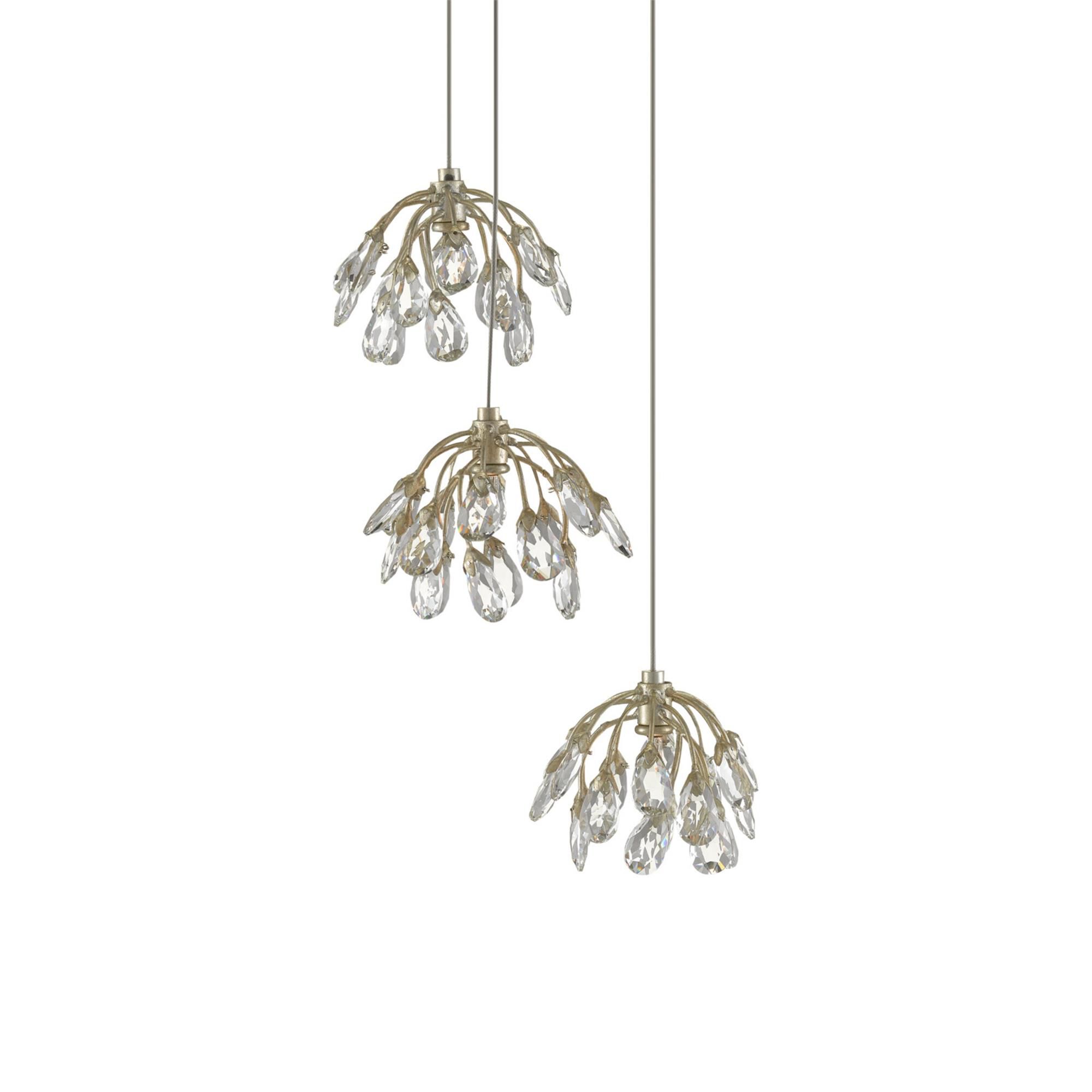 Crystal Bud 3 Light LED Multi Light Pendant,