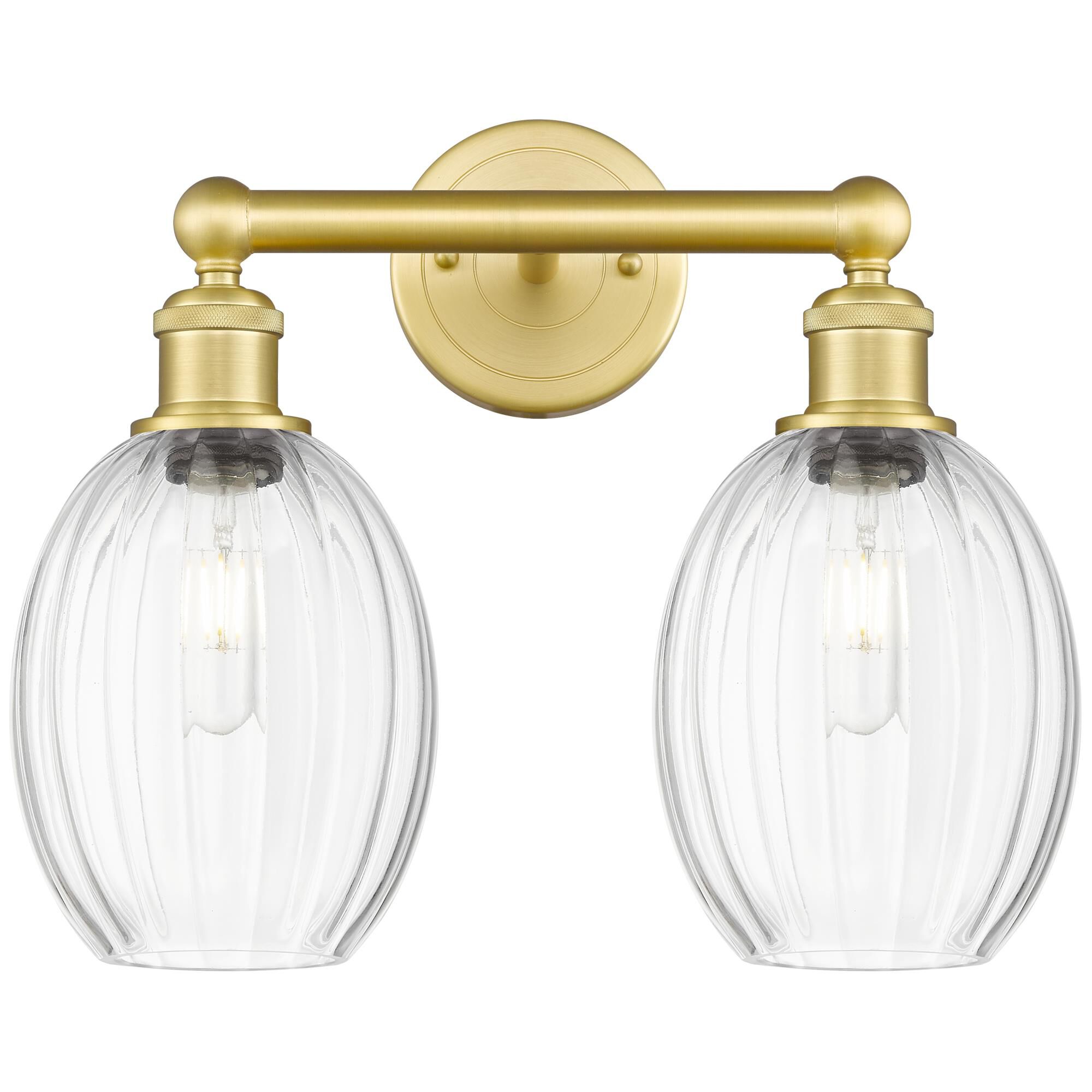 Shown in Satin Gold finish and Clear glass