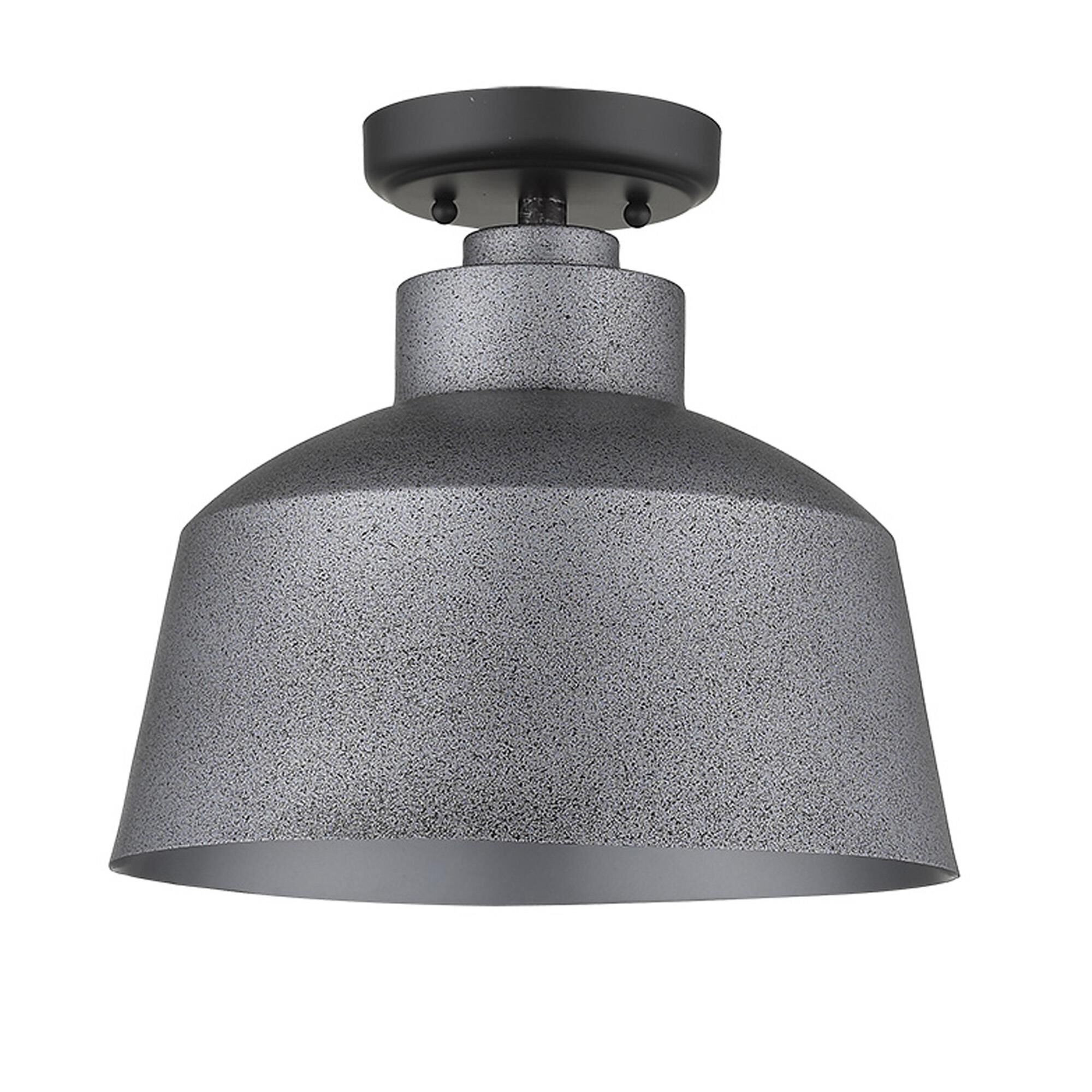 Shown in Gray finish and Gray glass and Gray, Metal Bowl Shaped shade