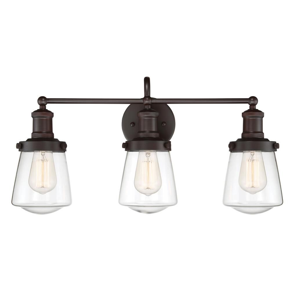 Shown in Satin Bronze finish and Clear glass and Clear Glass shade