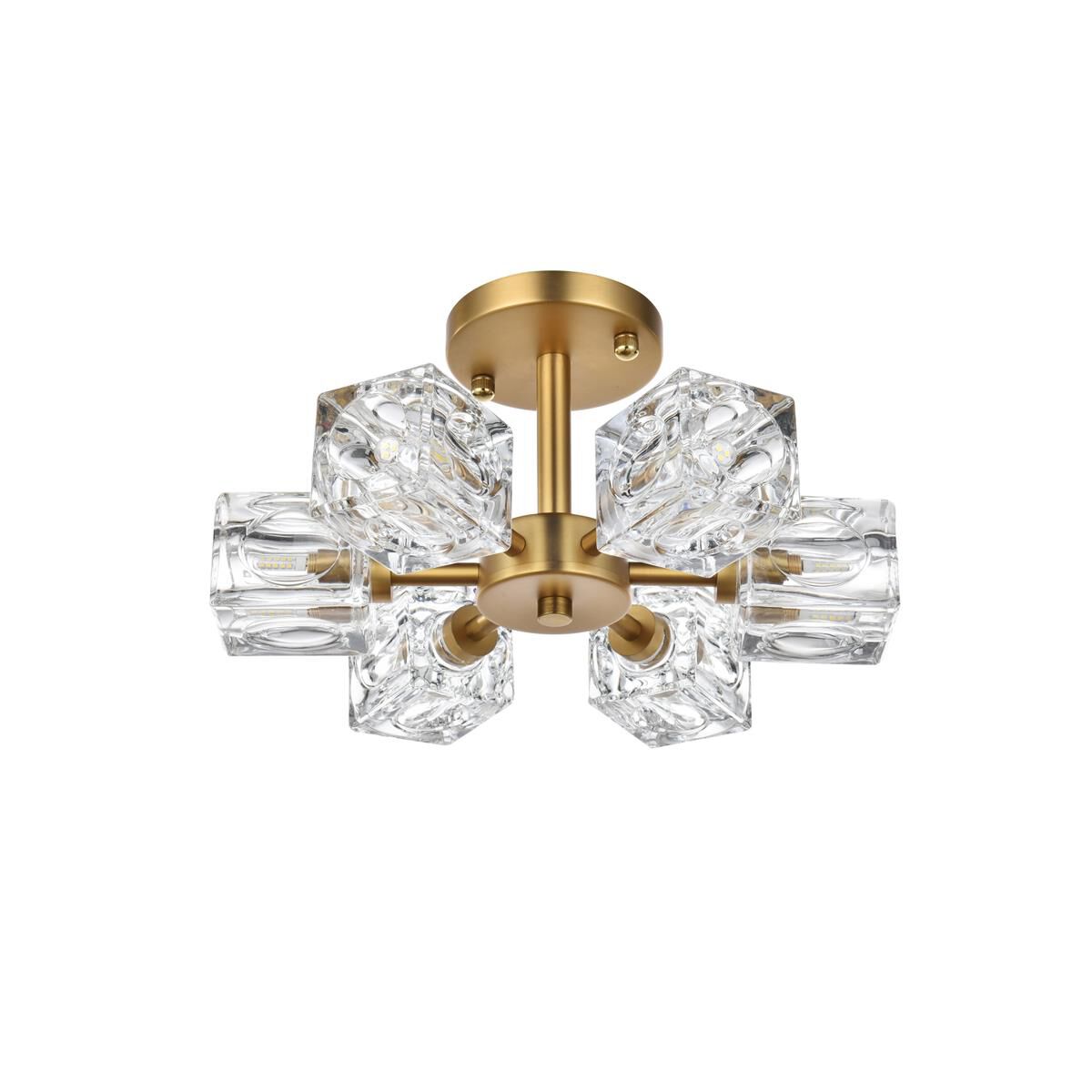 Shown in Satin Gold finish and Clear Royal Cut crystal