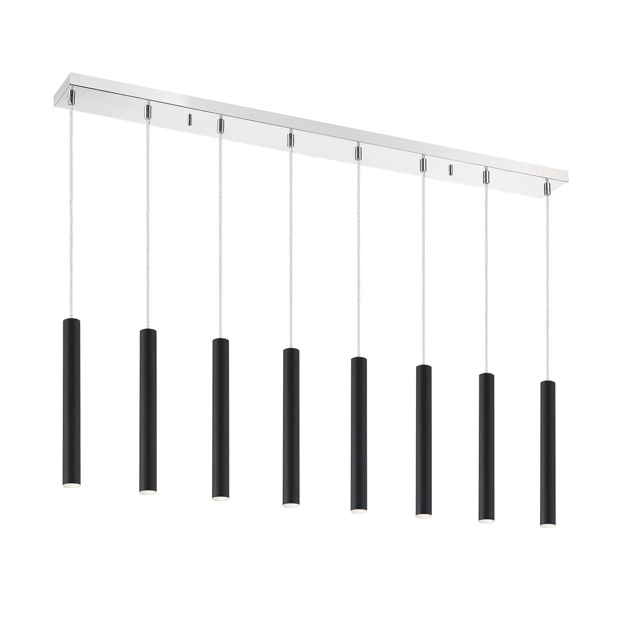 Shown in Chrome finish and Steel glass and Steel shade