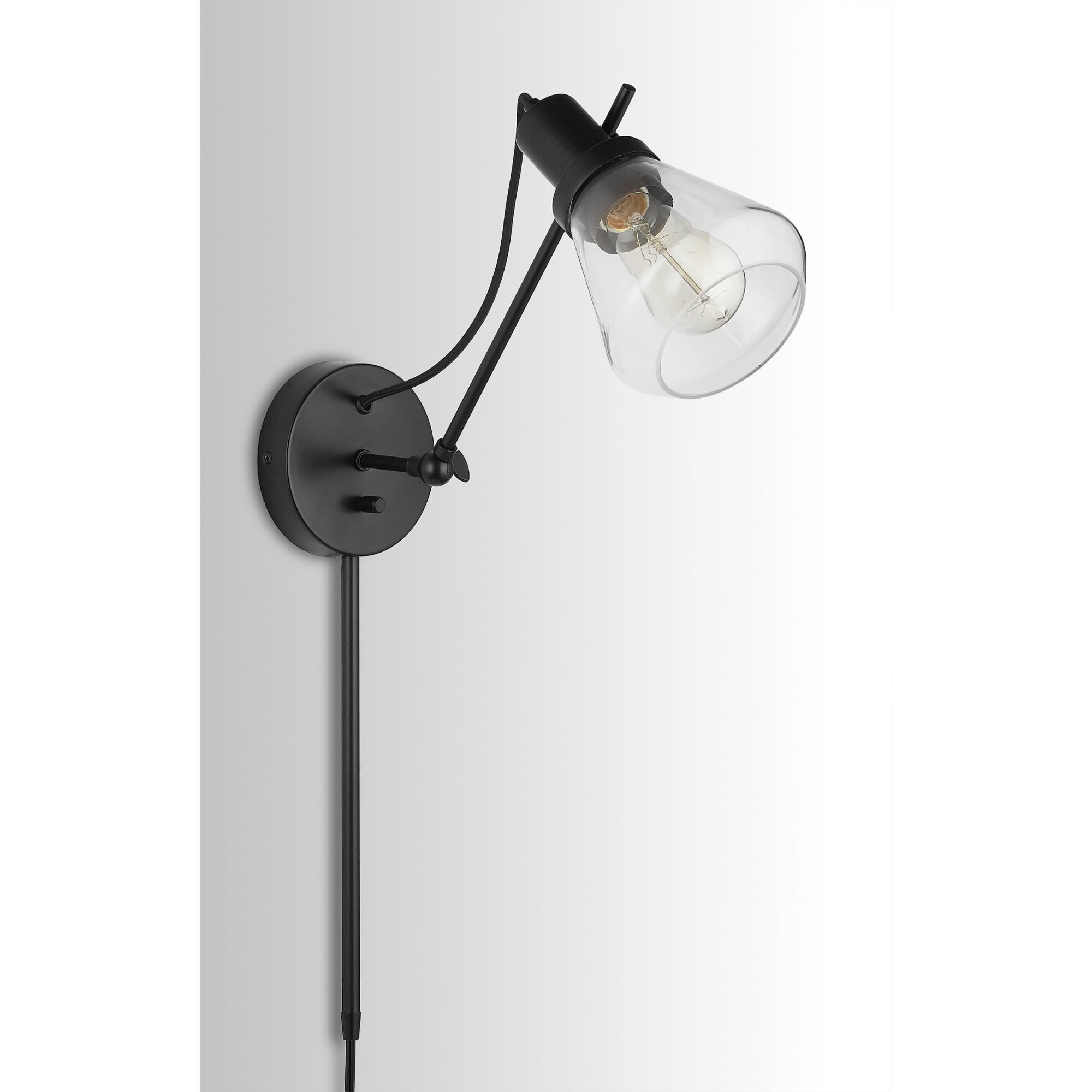 Shown in Matte Black finish and Clear glass