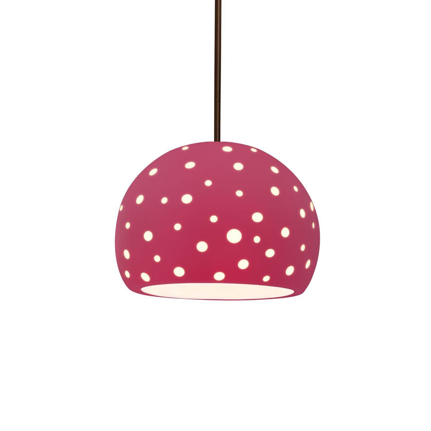 Shown in Dark Bronze finish and Cerise shade