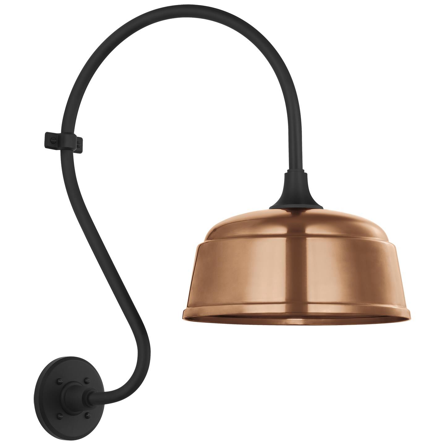 Shown in Matte Black finish and Copper shade