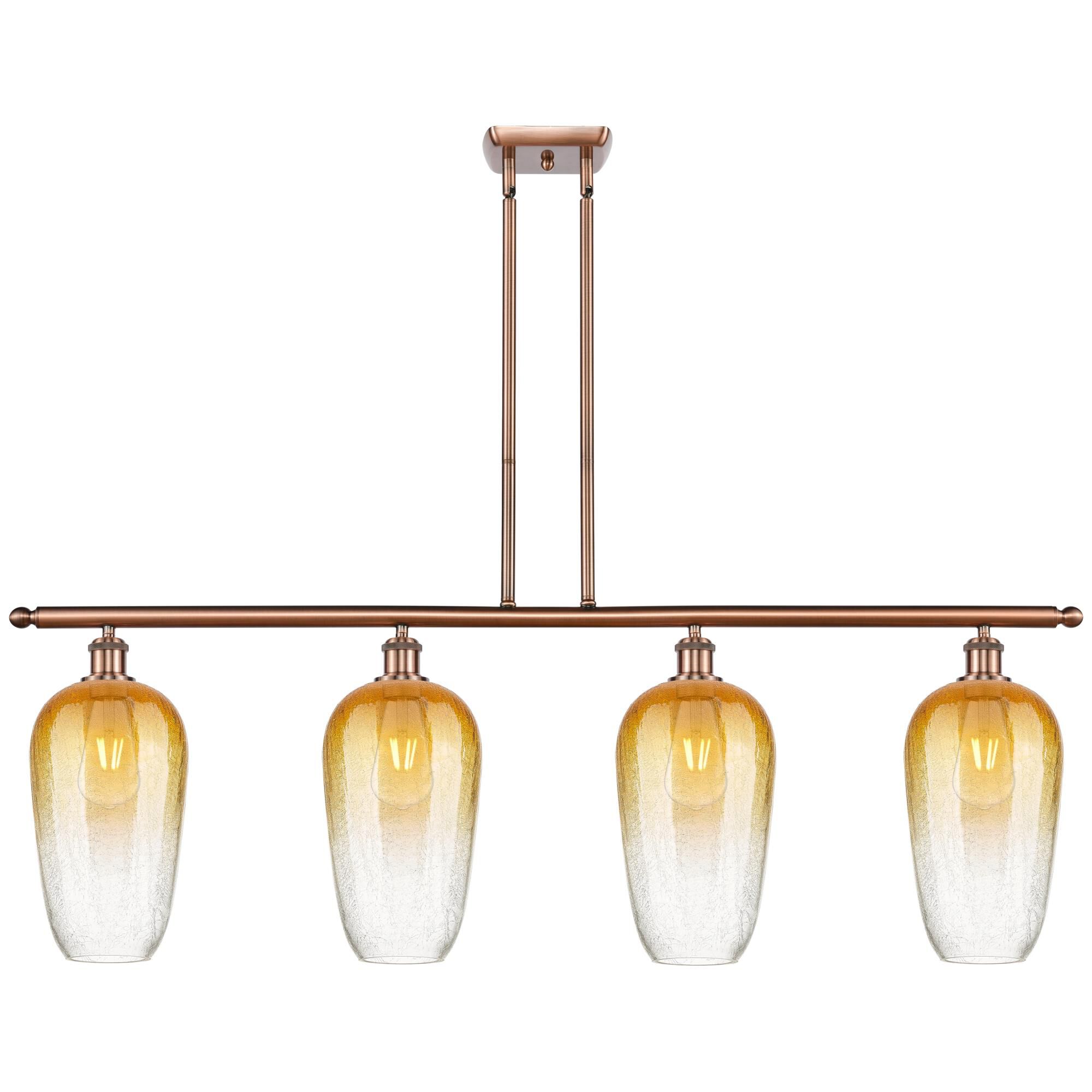 Shown in Antique Copper finish and Amber glass