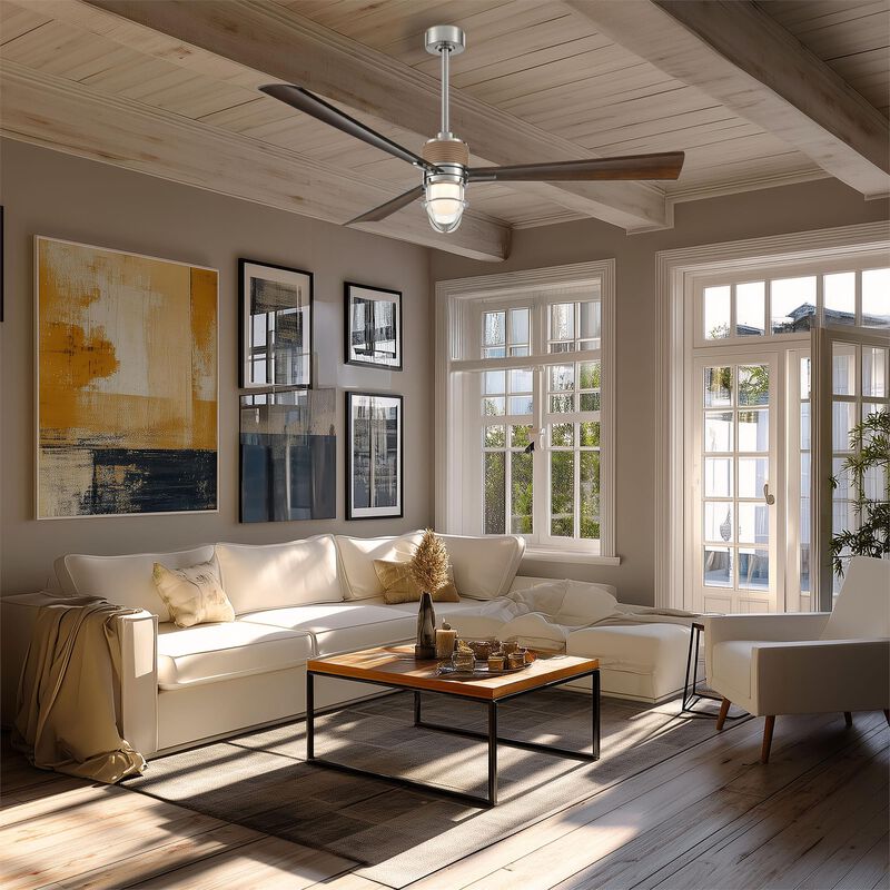 Nauticus 65 Inch Ceiling Fan with Light Kit by Minka Aire