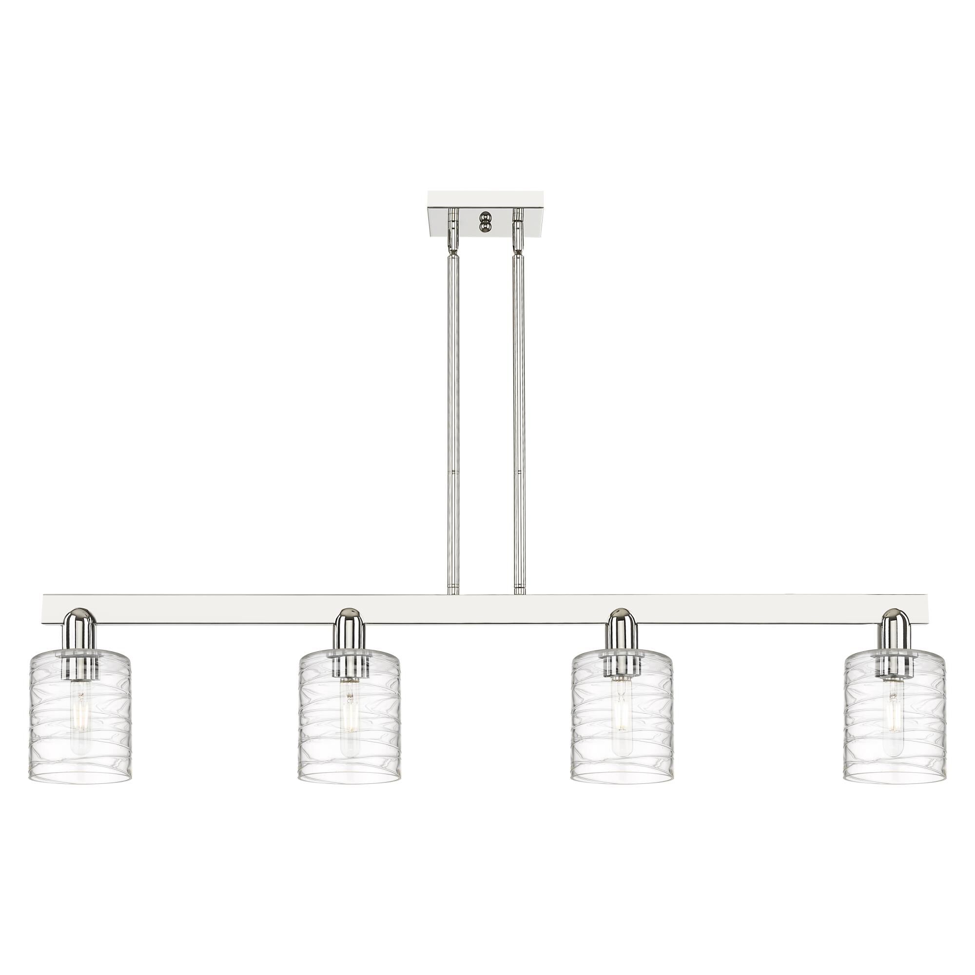 Shown in Polished Nickel finish and Deco Swirl glass