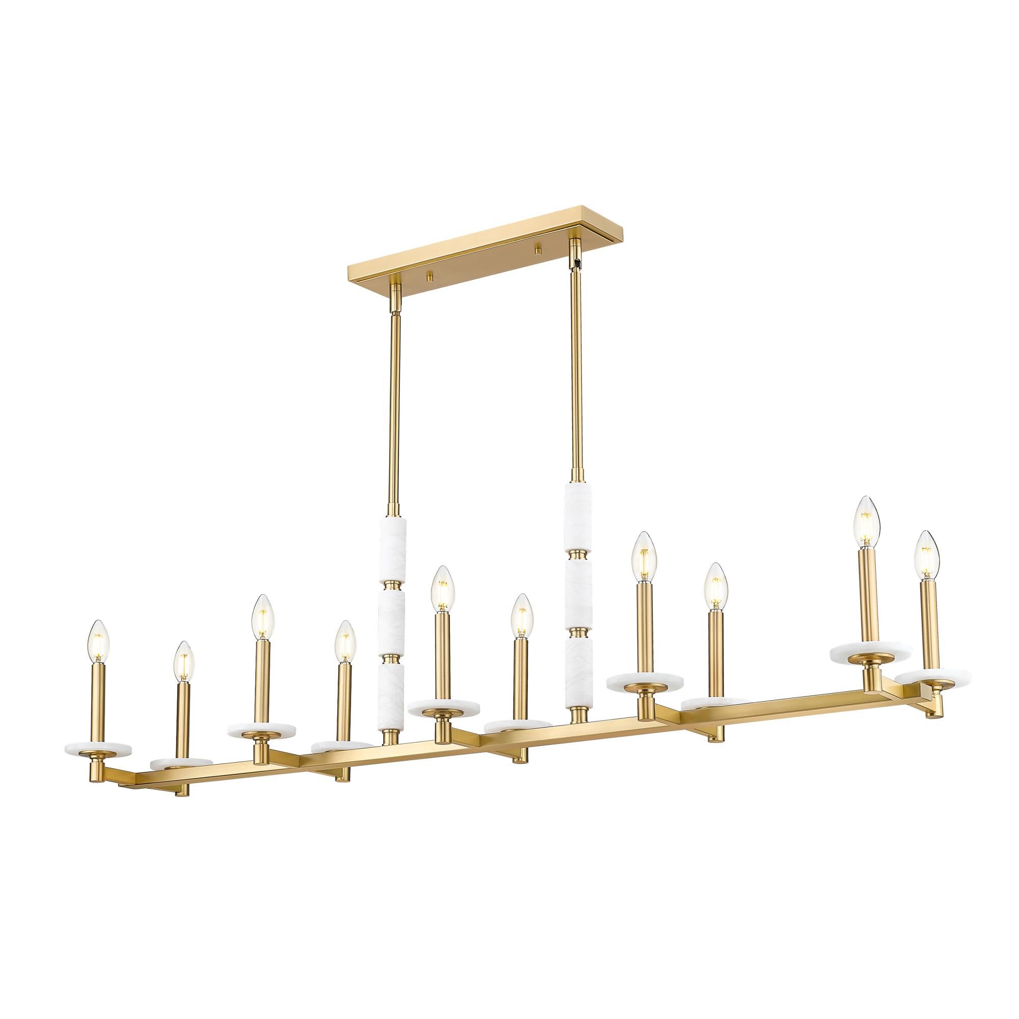 Shown in Modern Gold finish and Alabaster glass and Alabaster shade