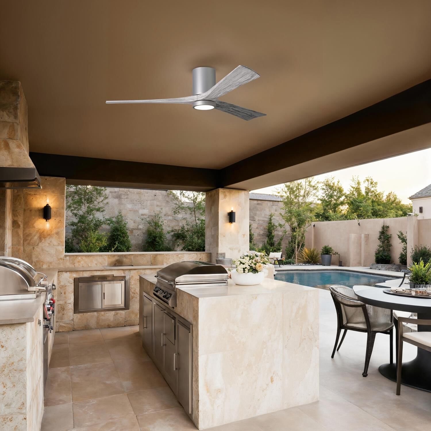 Irene 60 Inch Flush Mount Fan with Light Kit by Matthews Fan Company