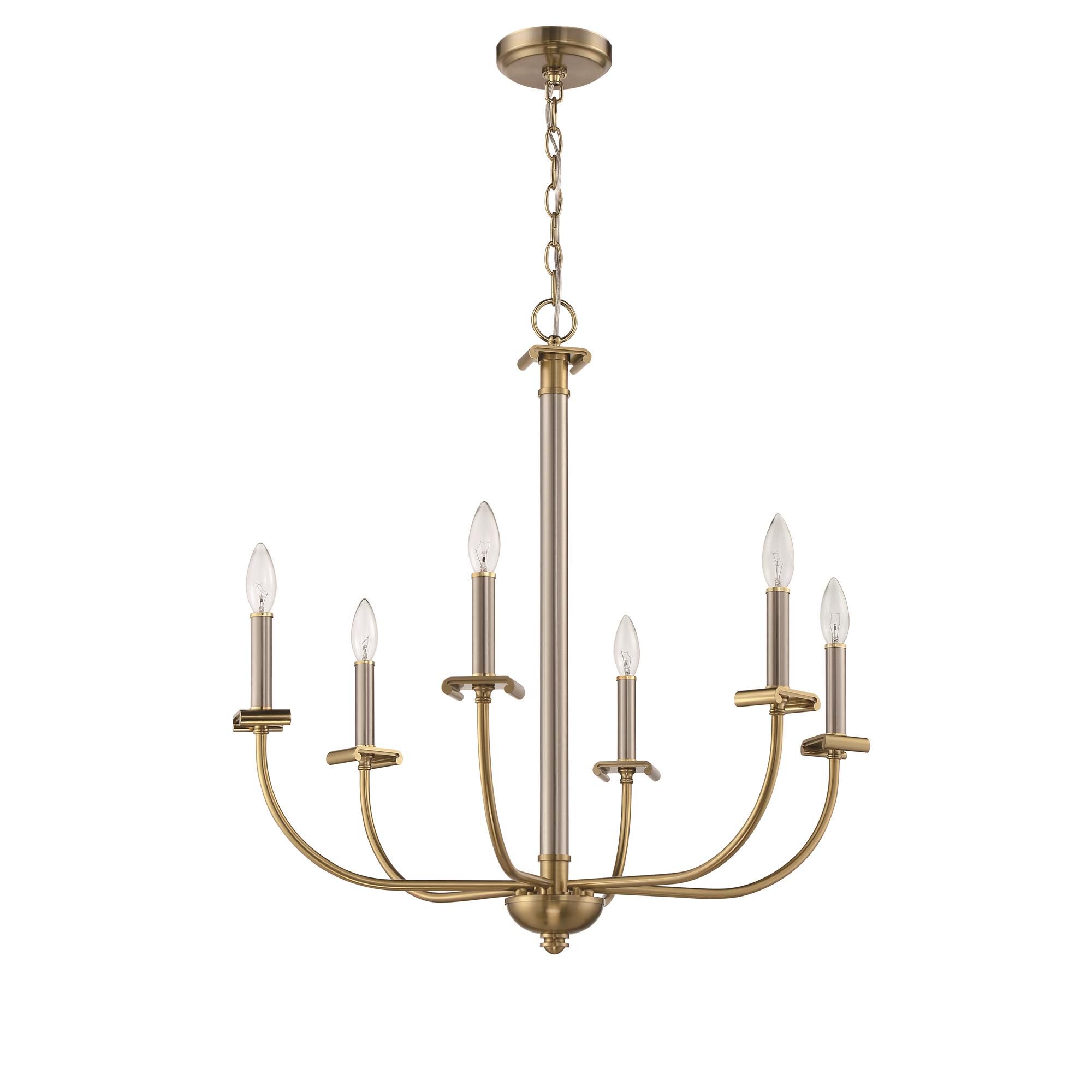 Shown in Brushed Polished Nickel / Satin Brass finish